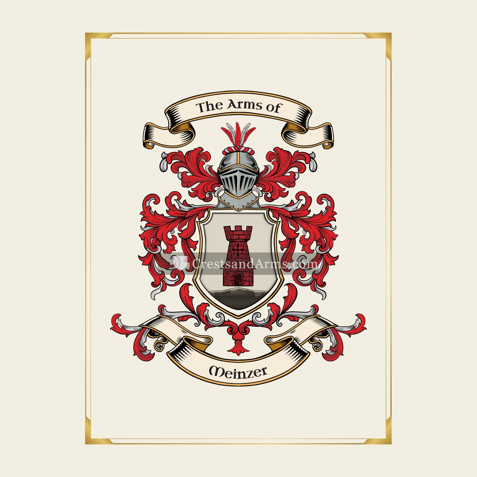 With gold border