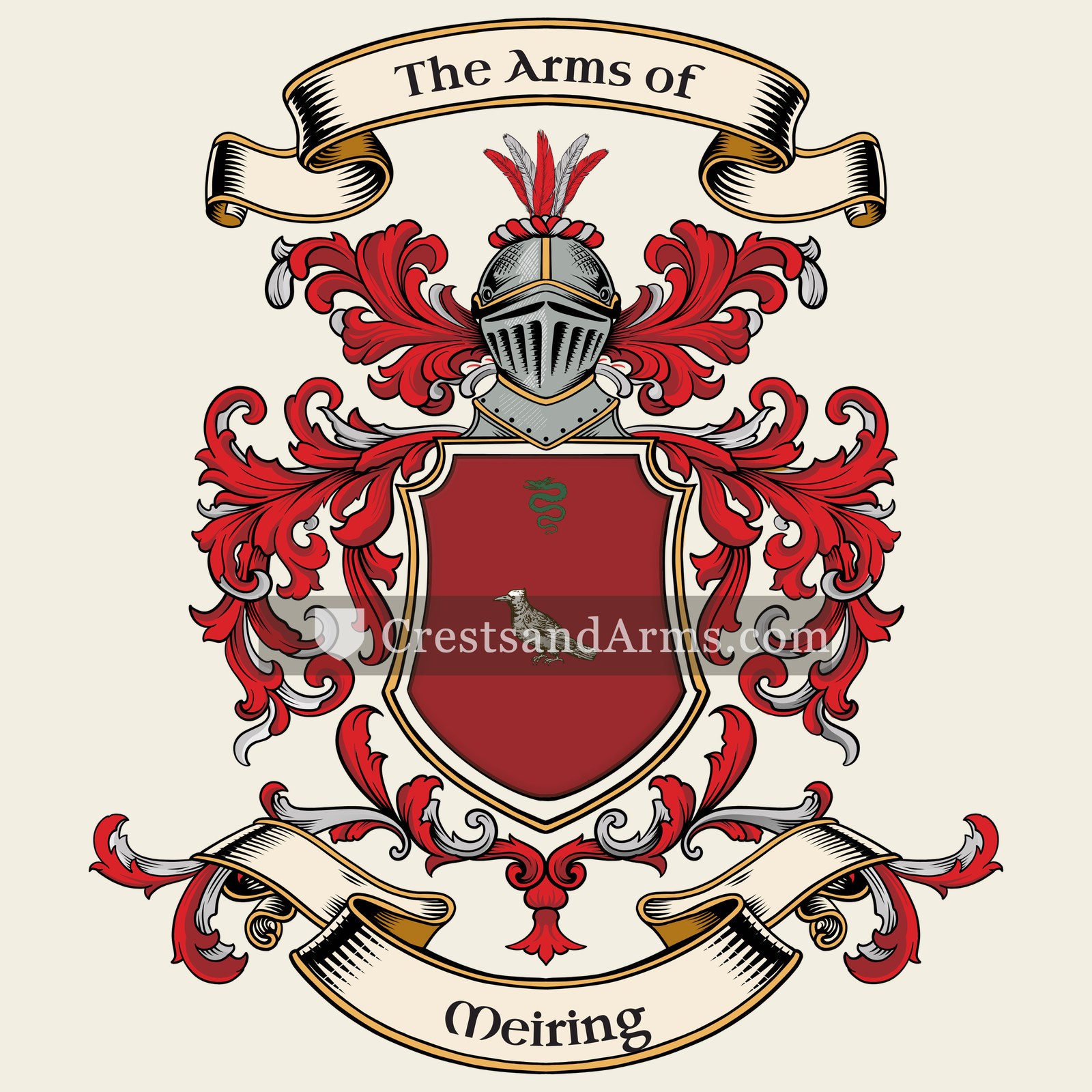 The Meiring coat of arms, drawn from the recorded blazon