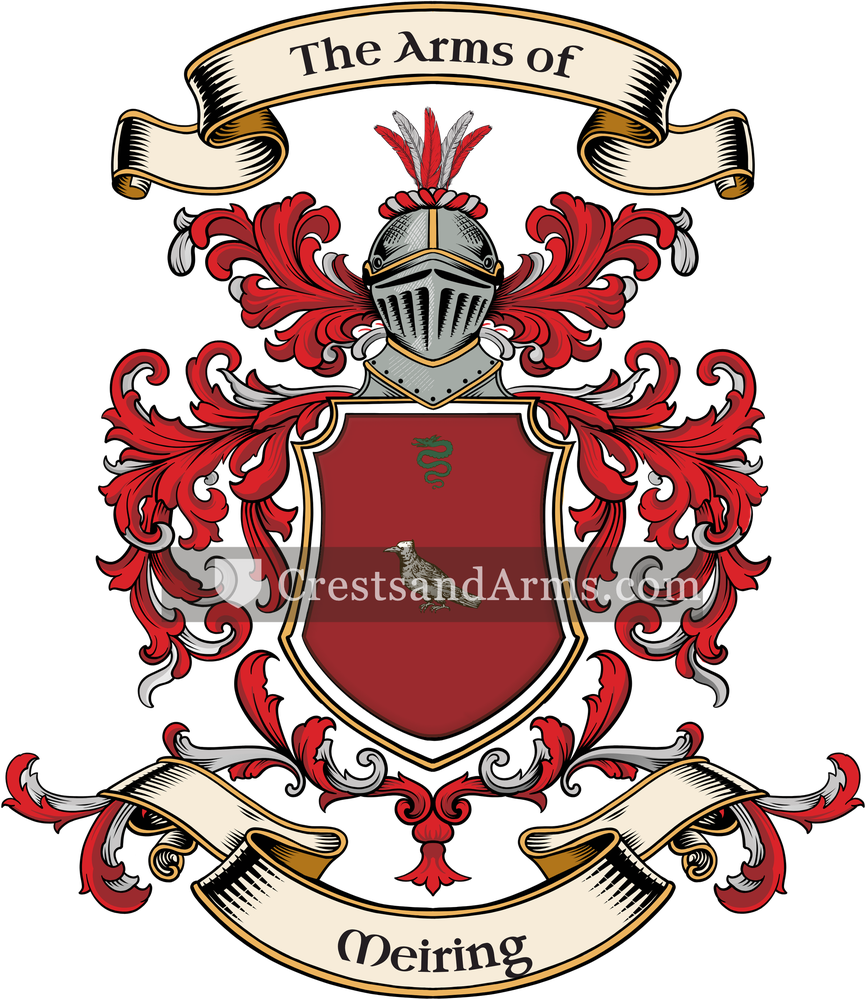 The Meiring coat of arms, drawn from the recorded blazon