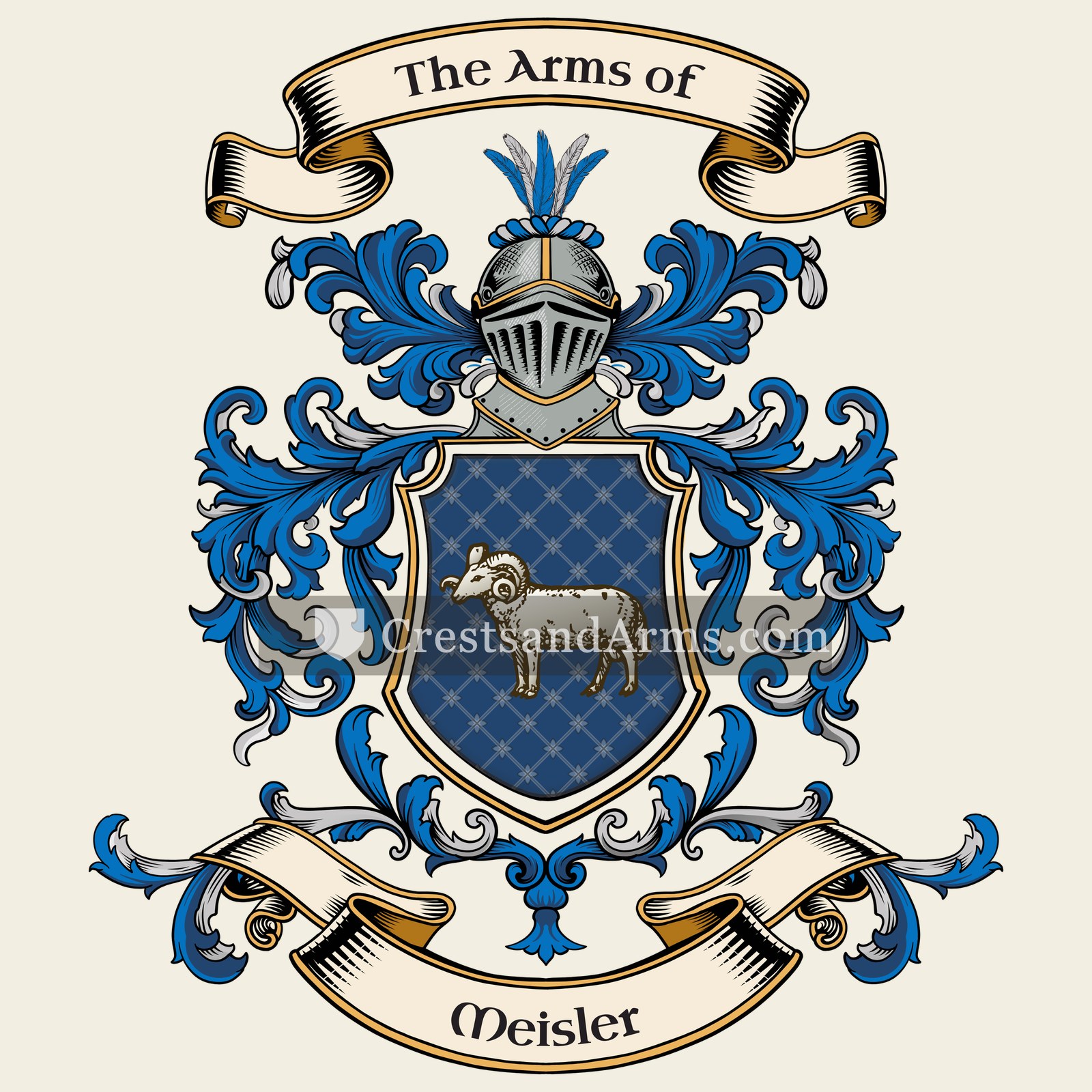The Meisler coat of arms, drawn from the recorded blazon