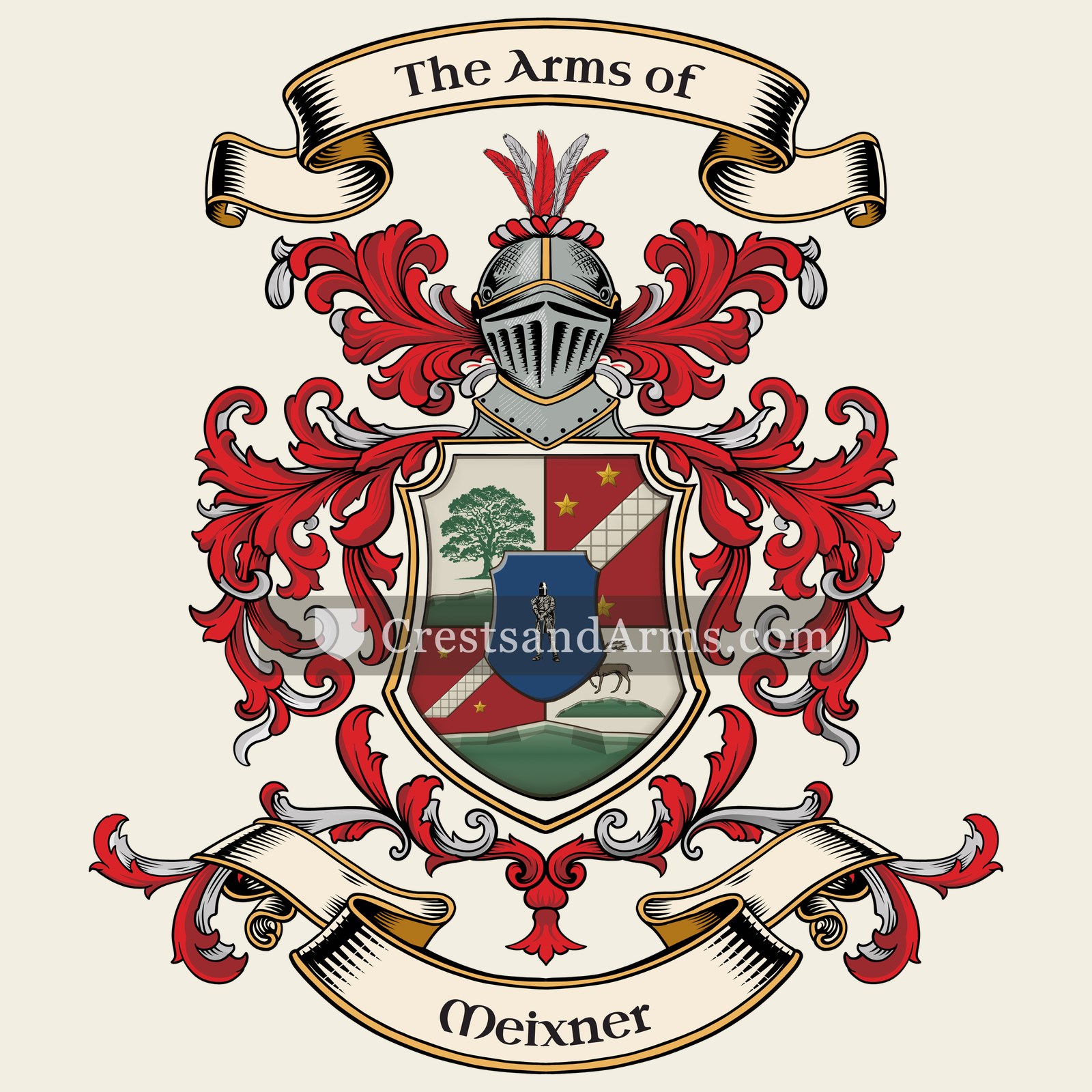 The Meixner coat of arms, drawn from the recorded blazon