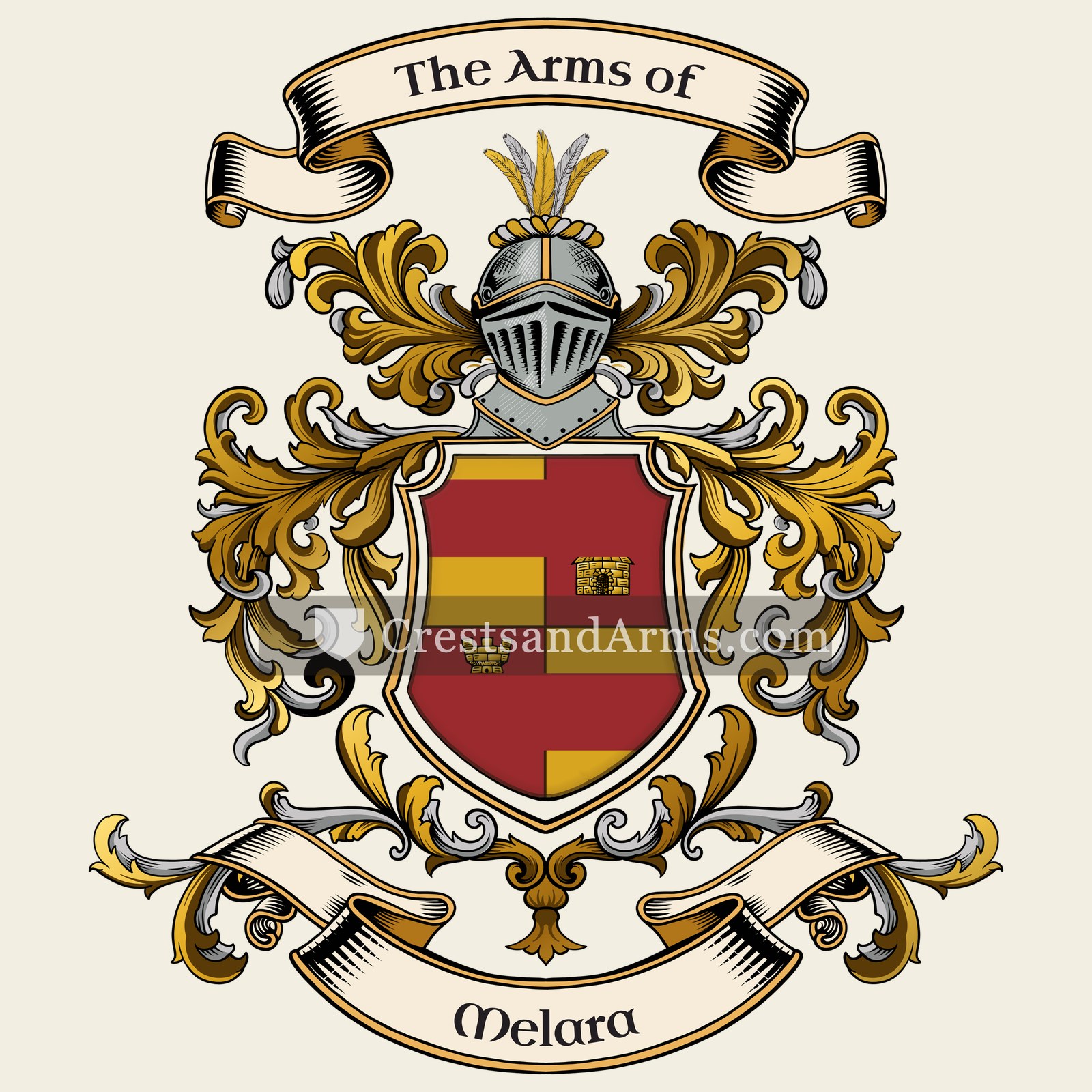 The Melara coat of arms, drawn from the recorded blazon