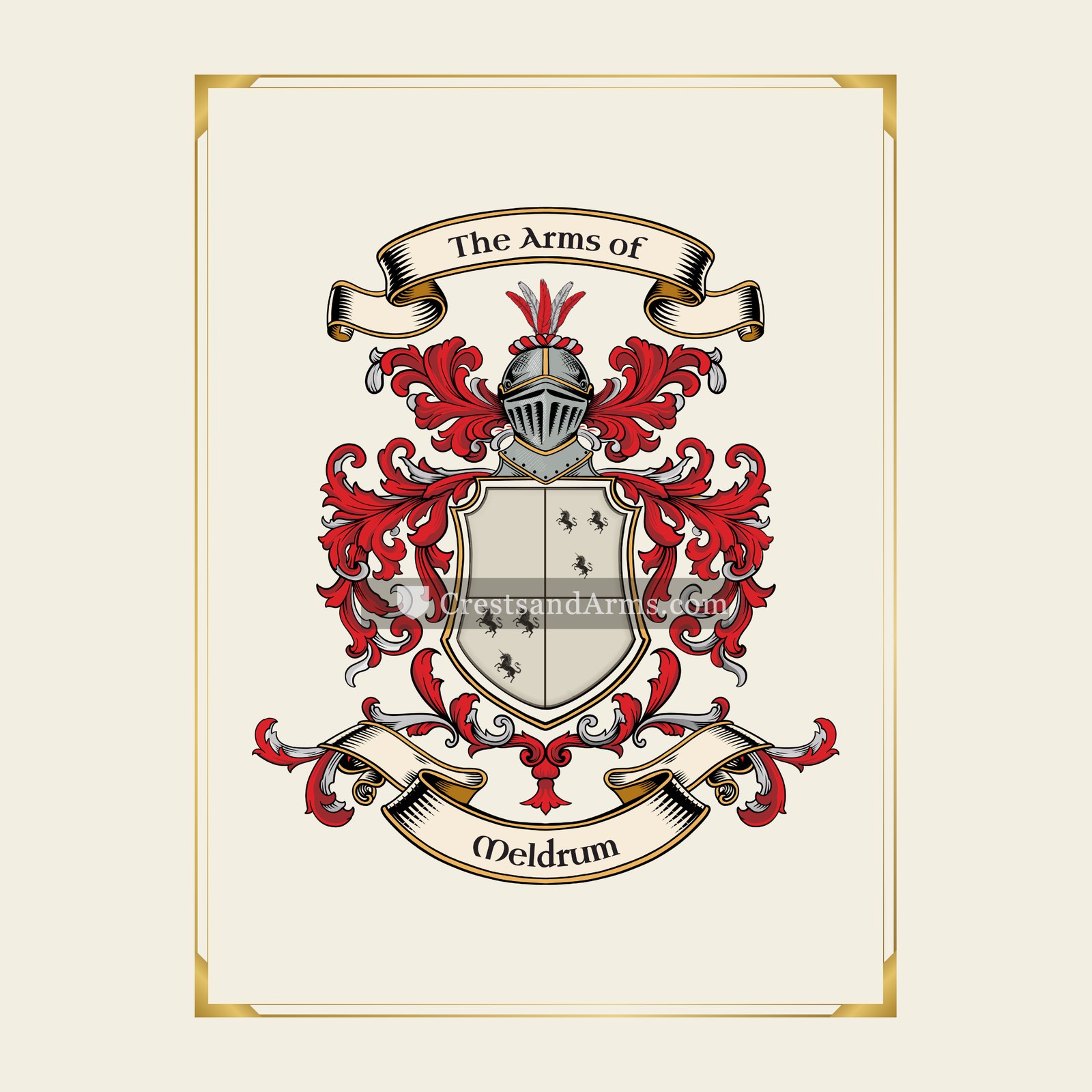 With gold border