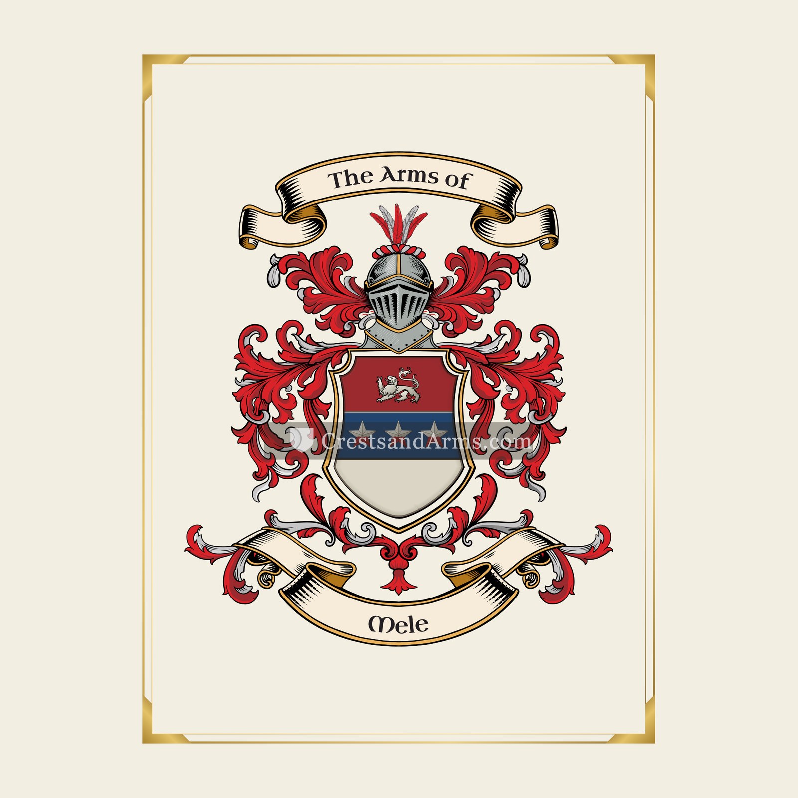 With gold border