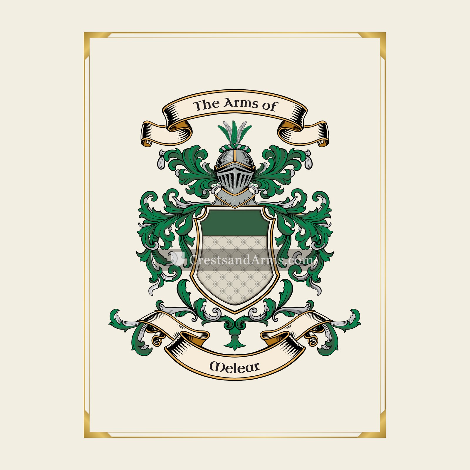 With gold border