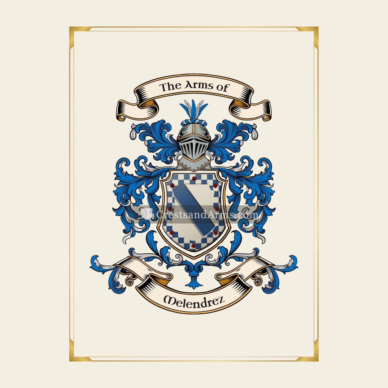With gold border