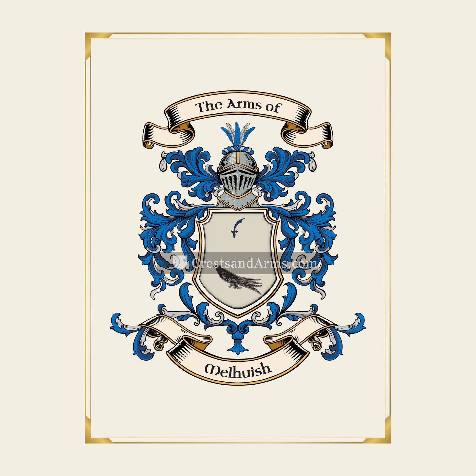 With gold border