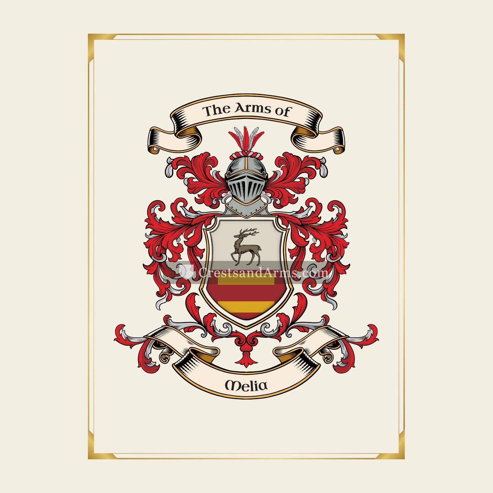 With gold border