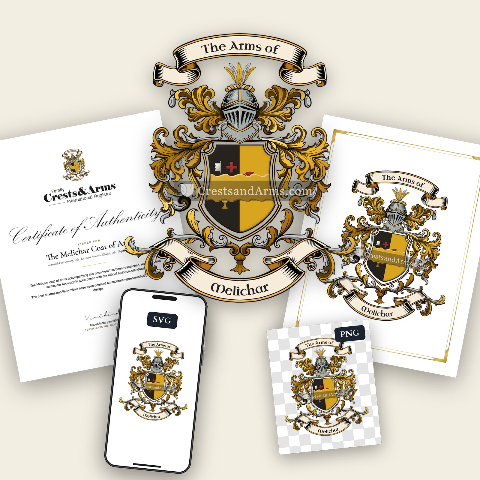 The Melichar arms on the coat of arms — digital pack