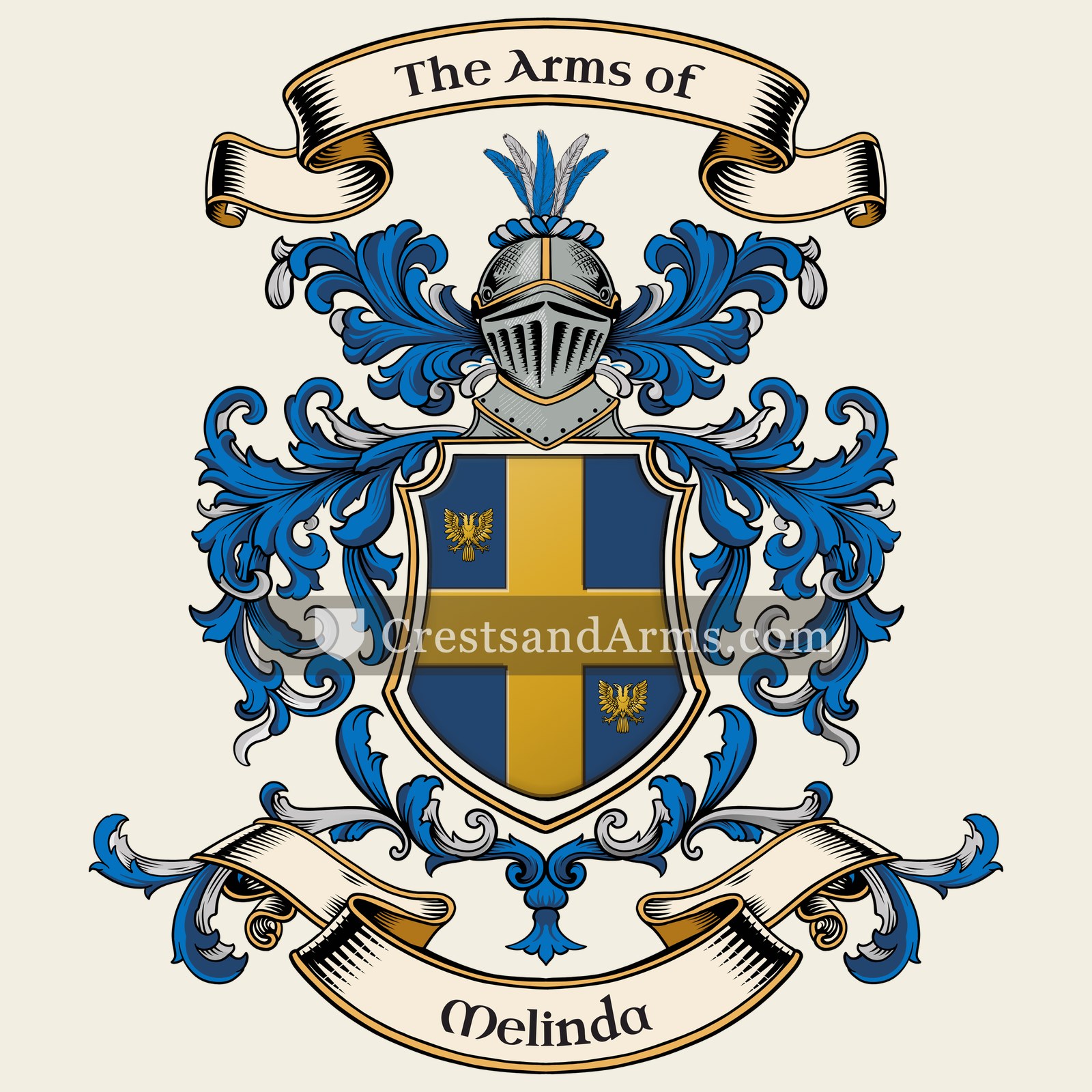 The Melinda coat of arms, drawn from the recorded blazon