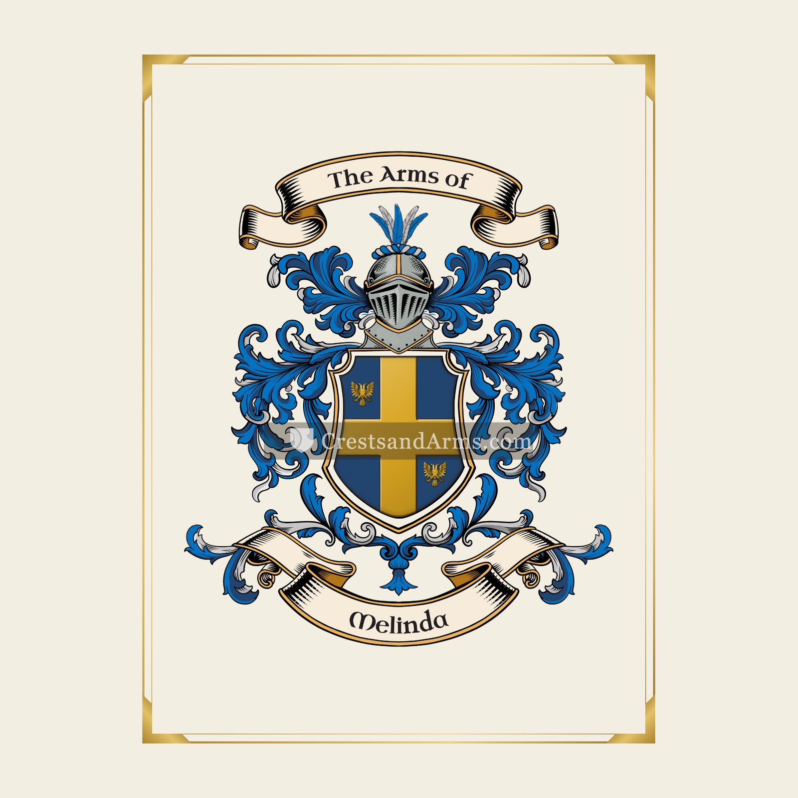 With gold border