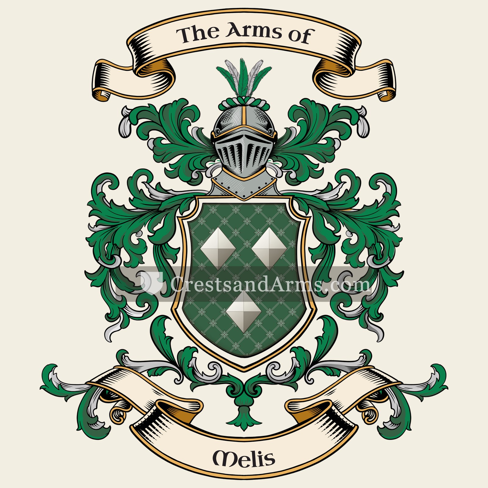 The Melis coat of arms, drawn from the recorded blazon