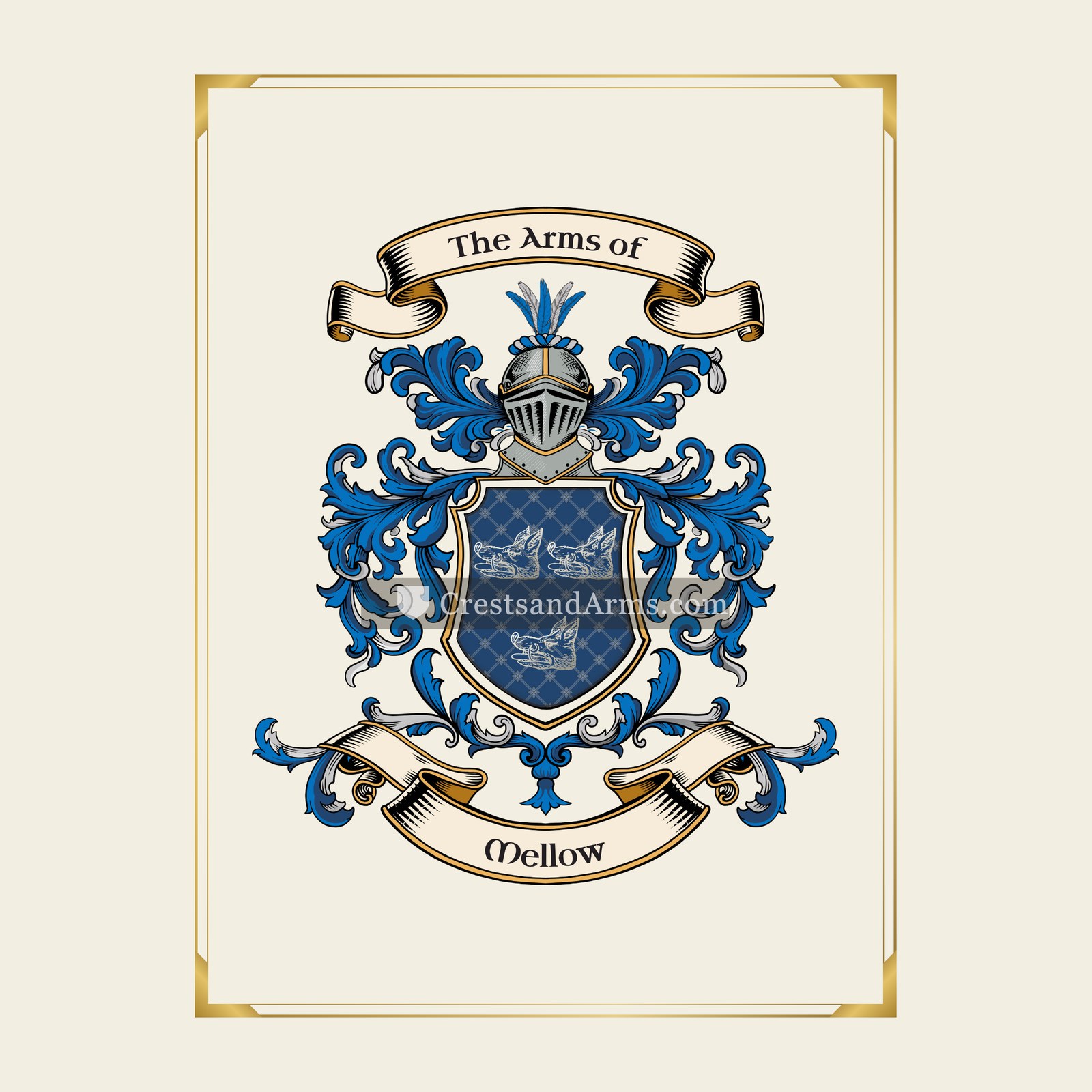 With gold border