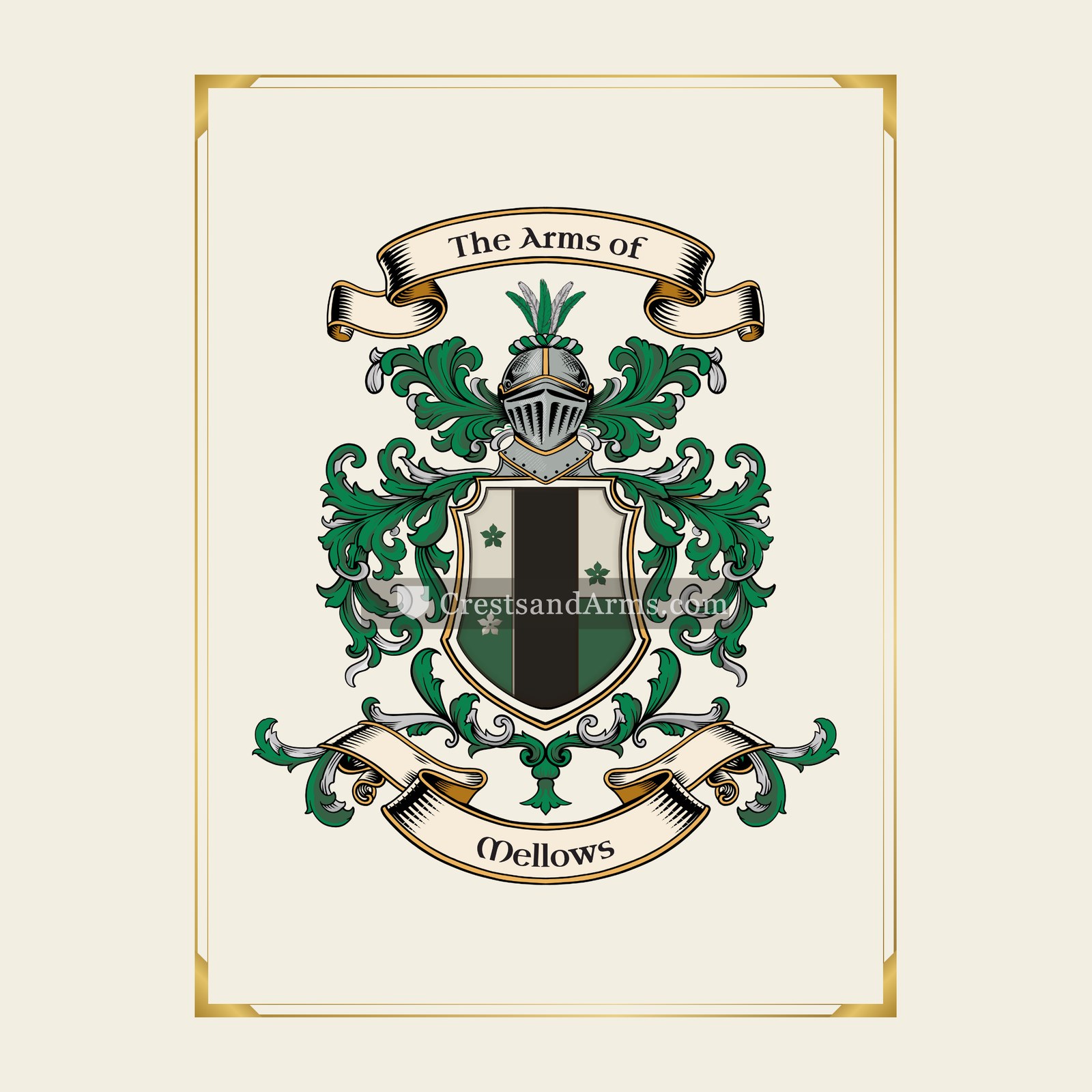 With gold border