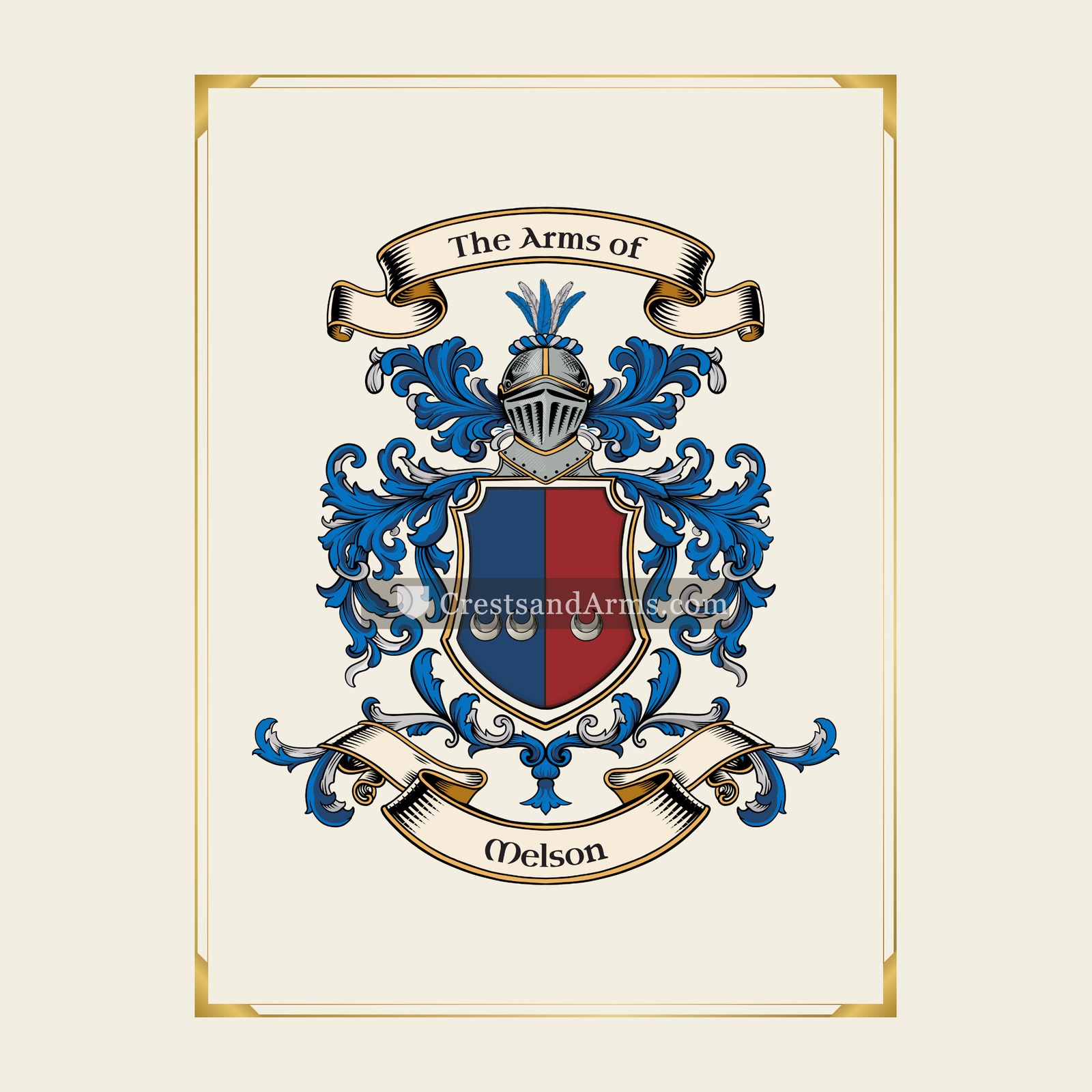 With gold border