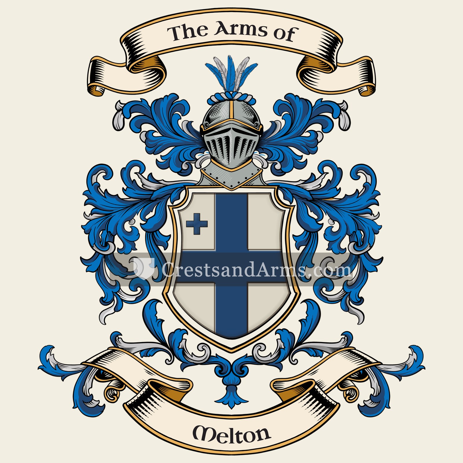 The Melton coat of arms, drawn from the recorded blazon