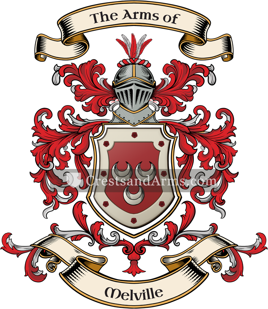 The Melville coat of arms, drawn from the recorded blazon