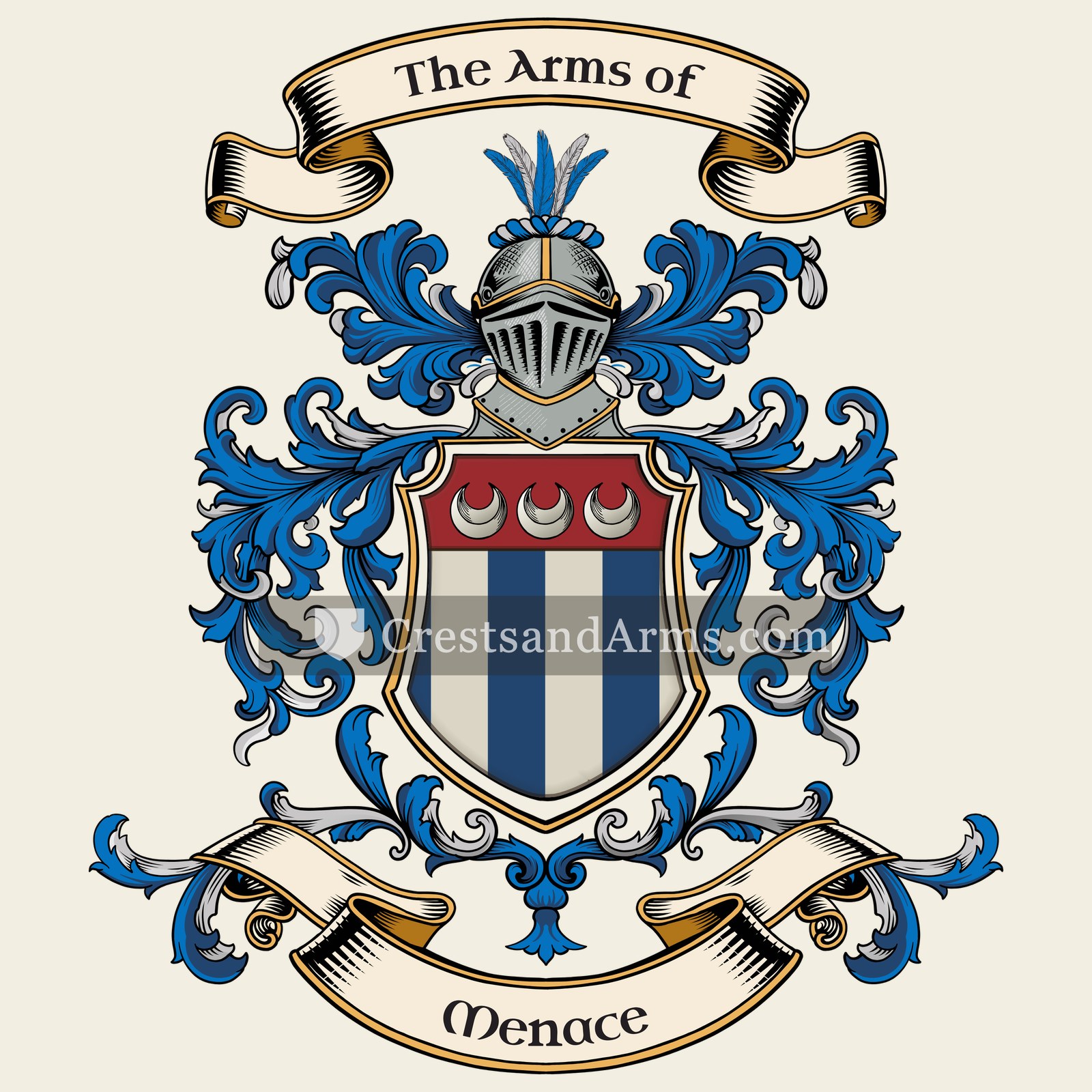 The Menace coat of arms, drawn from the recorded blazon
