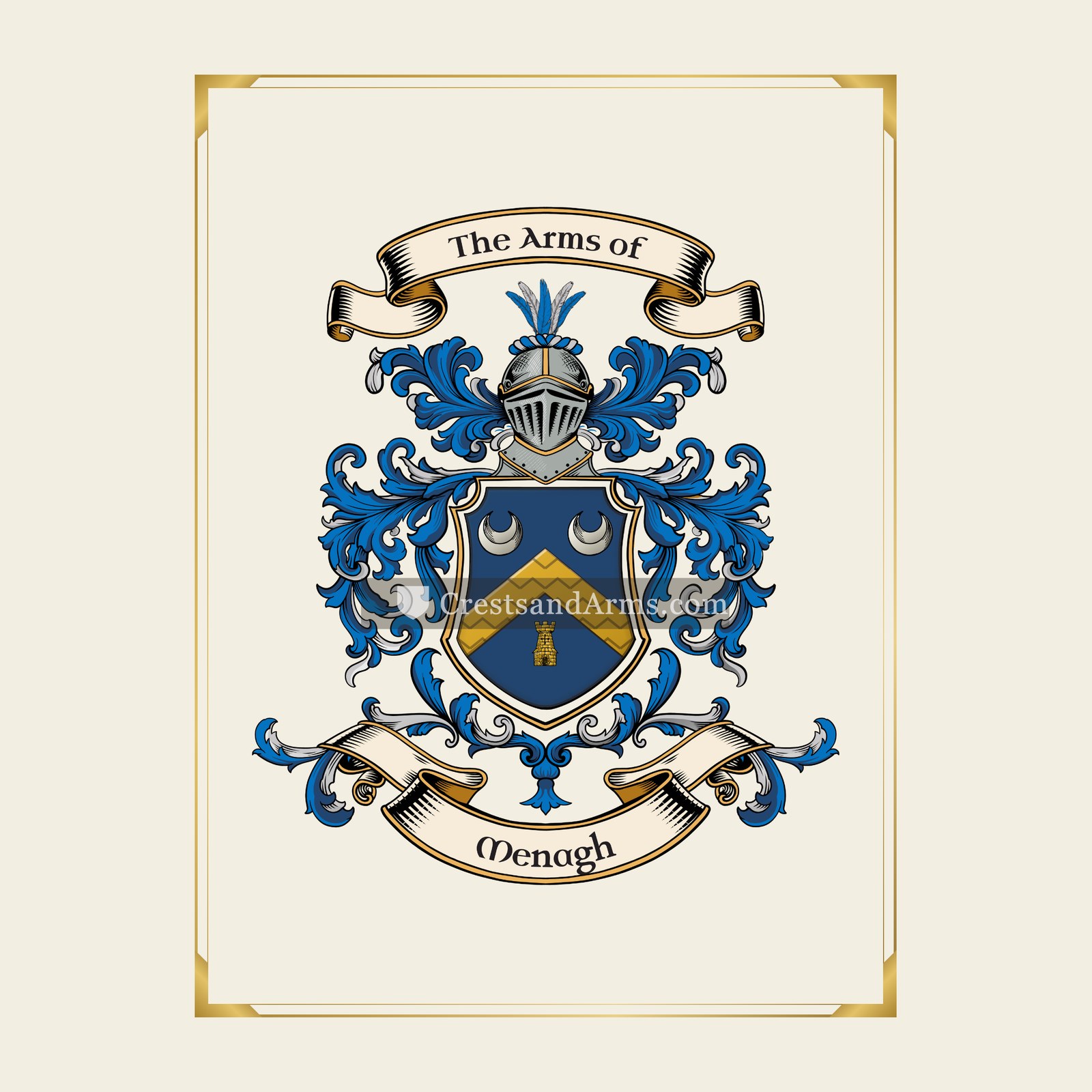 With gold border