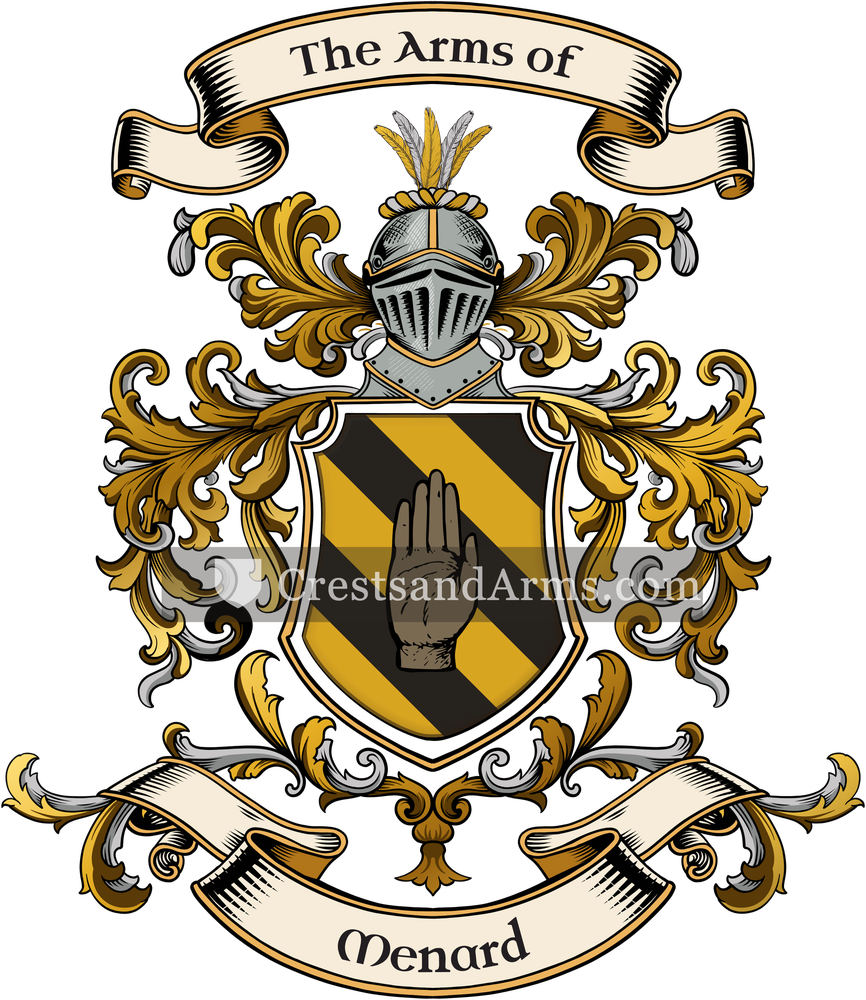 The Menard coat of arms, drawn from the recorded blazon