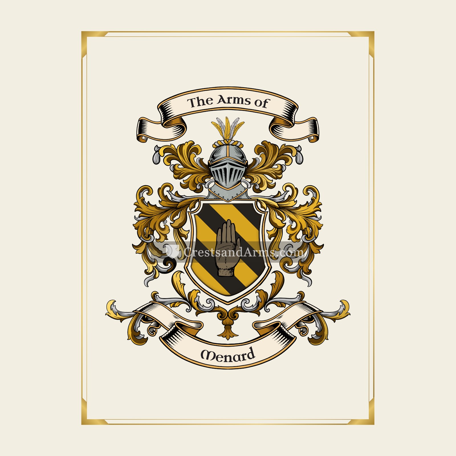 With gold border
