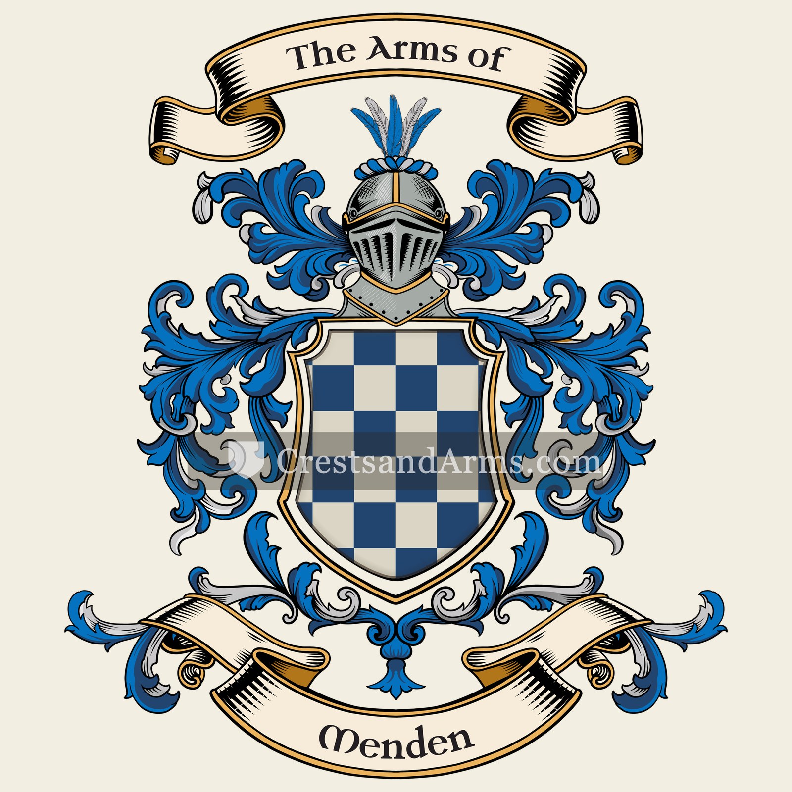 The Menden coat of arms, drawn from the recorded blazon