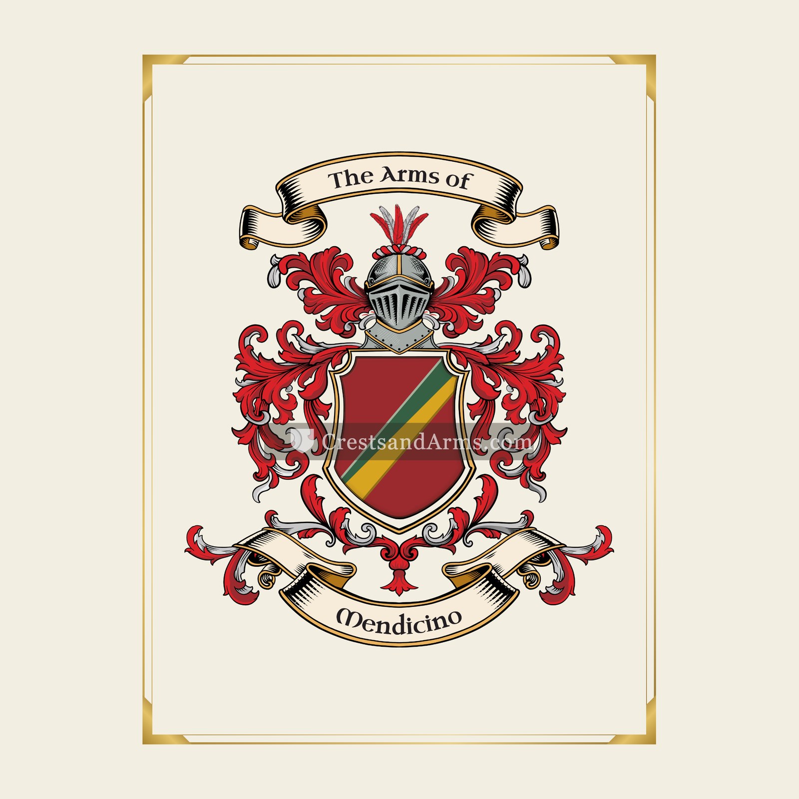 With gold border