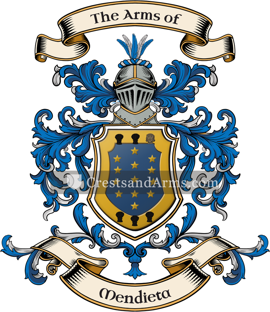 The Mendieta coat of arms, drawn from the recorded blazon