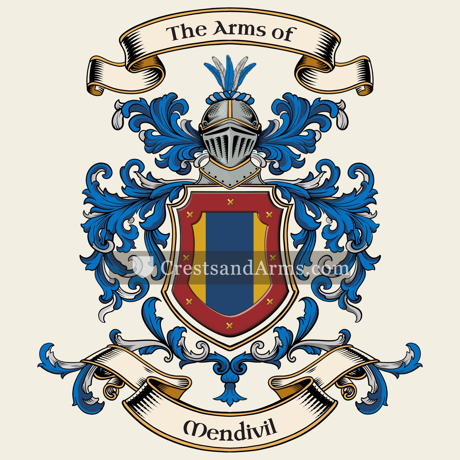 The Mendivil coat of arms, drawn from the recorded blazon