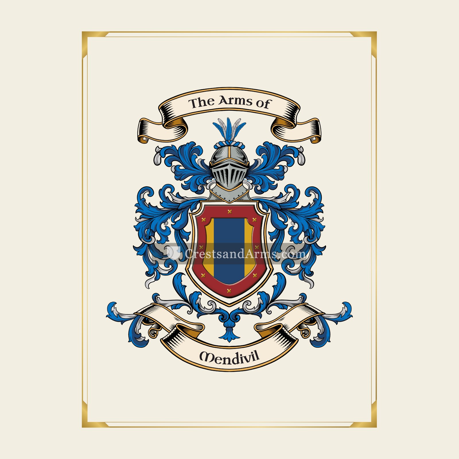 With gold border
