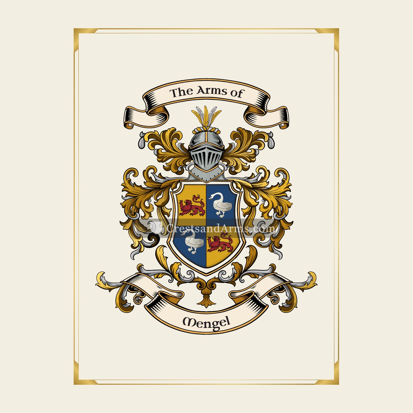 With gold border