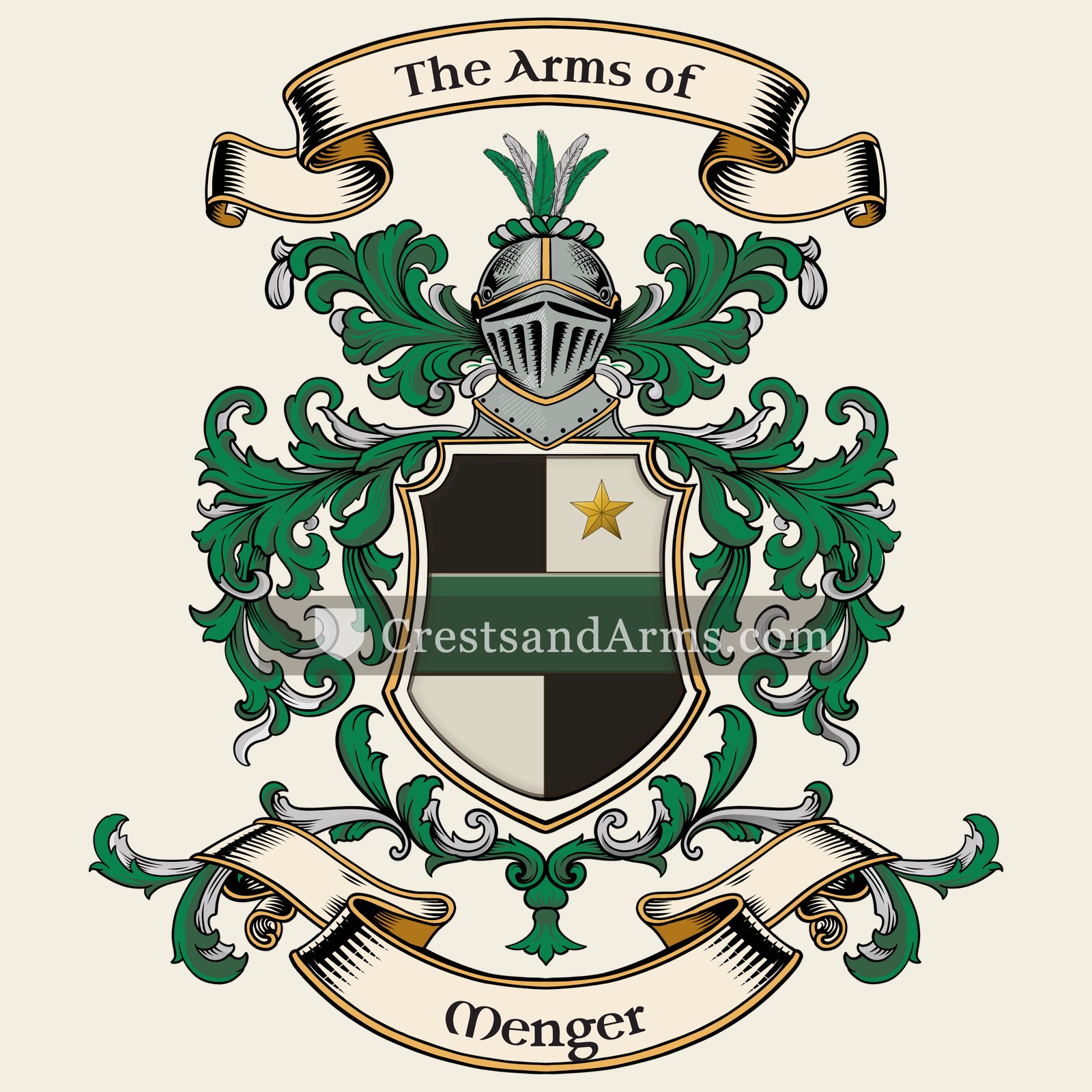 The Menger coat of arms, drawn from the recorded blazon