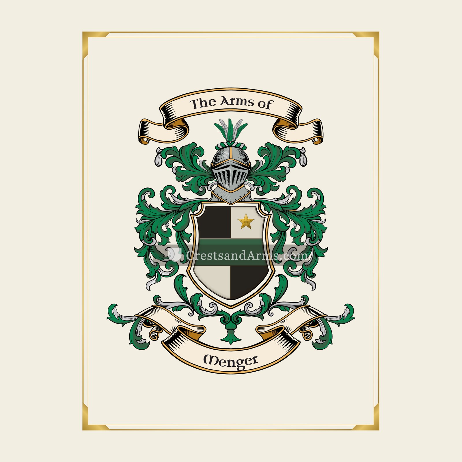 With gold border