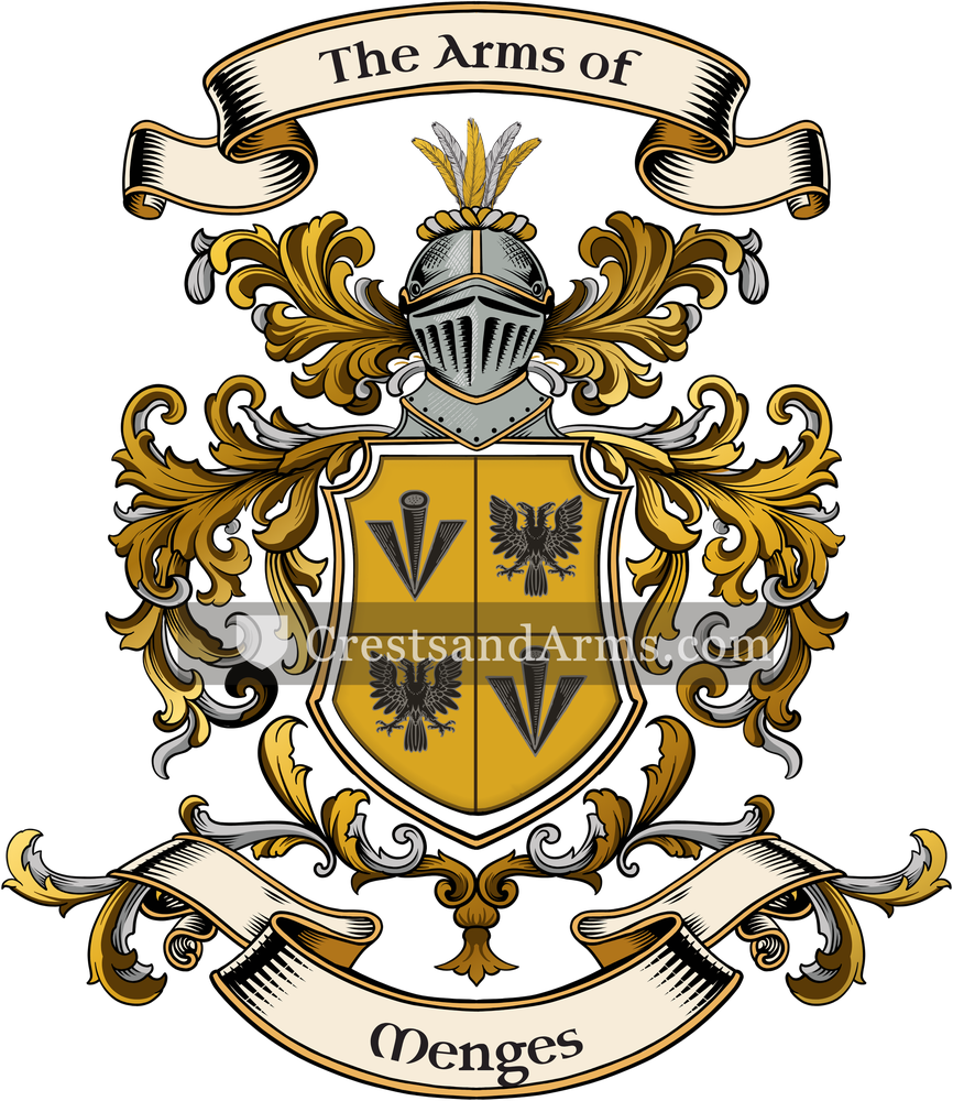 The Menges coat of arms, drawn from the recorded blazon