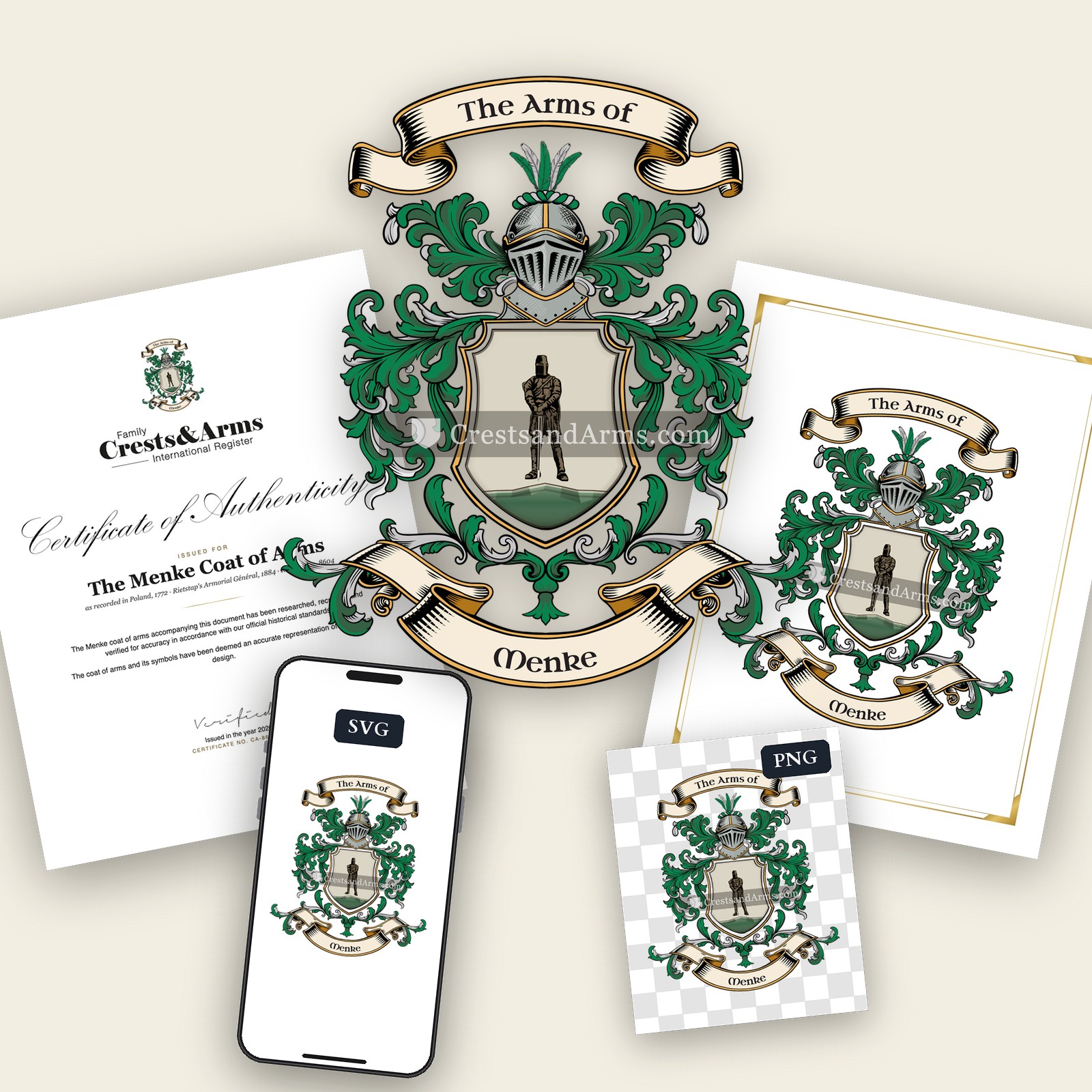 The Menke arms on the coat of arms — digital pack