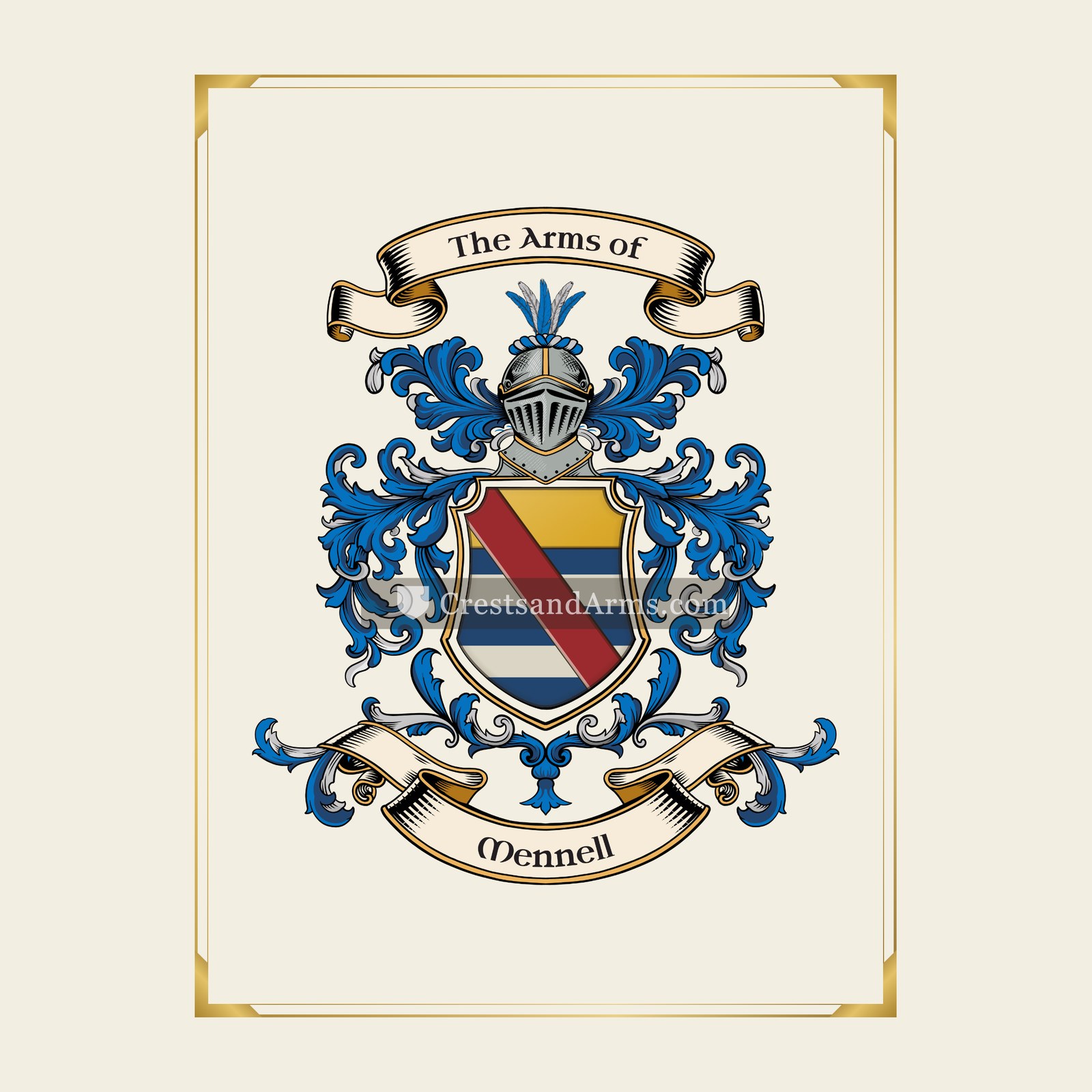 With gold border
