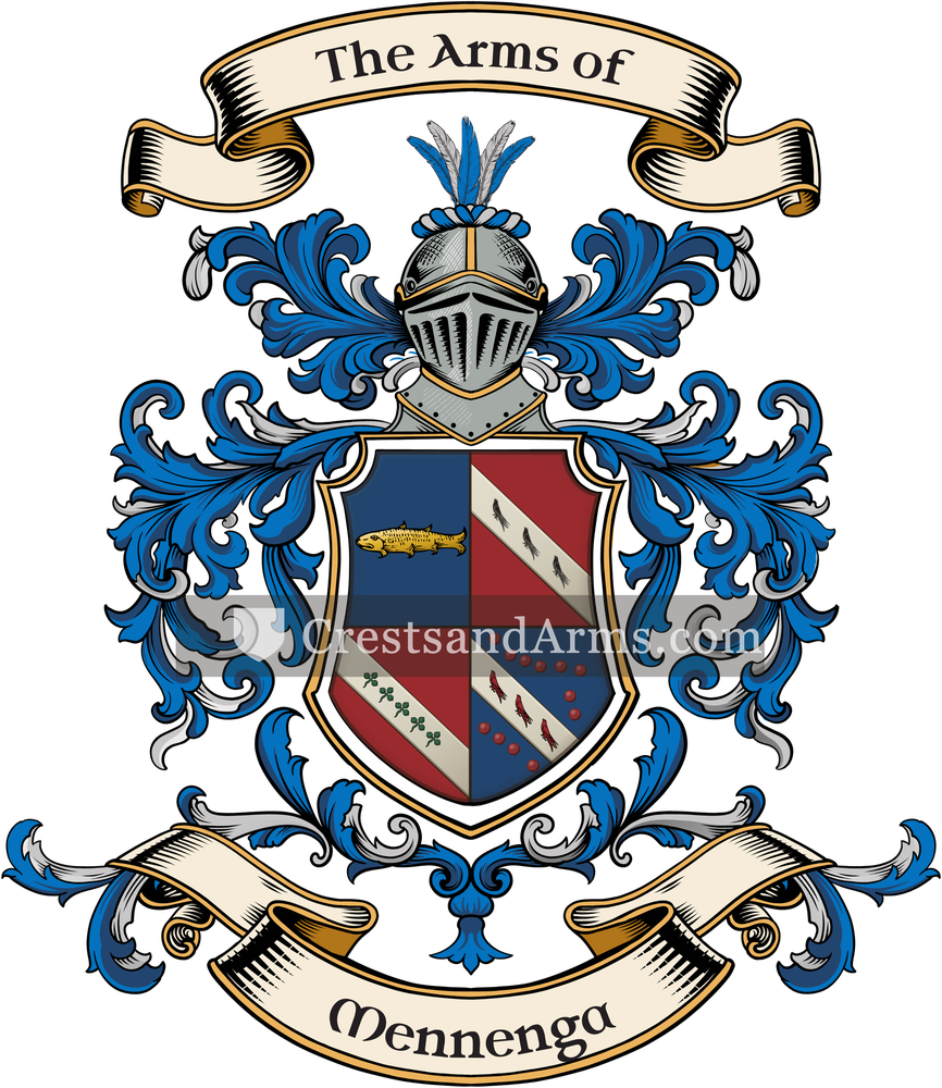 The Mennenga coat of arms, drawn from the recorded blazon
