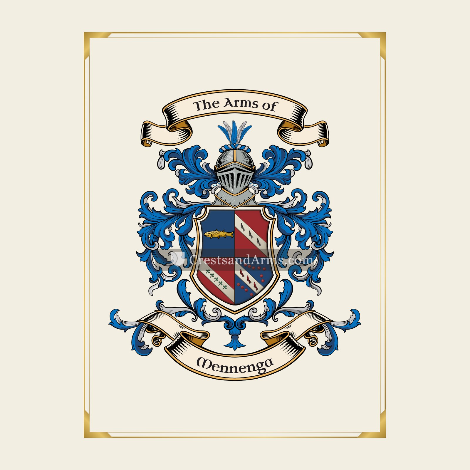 With gold border