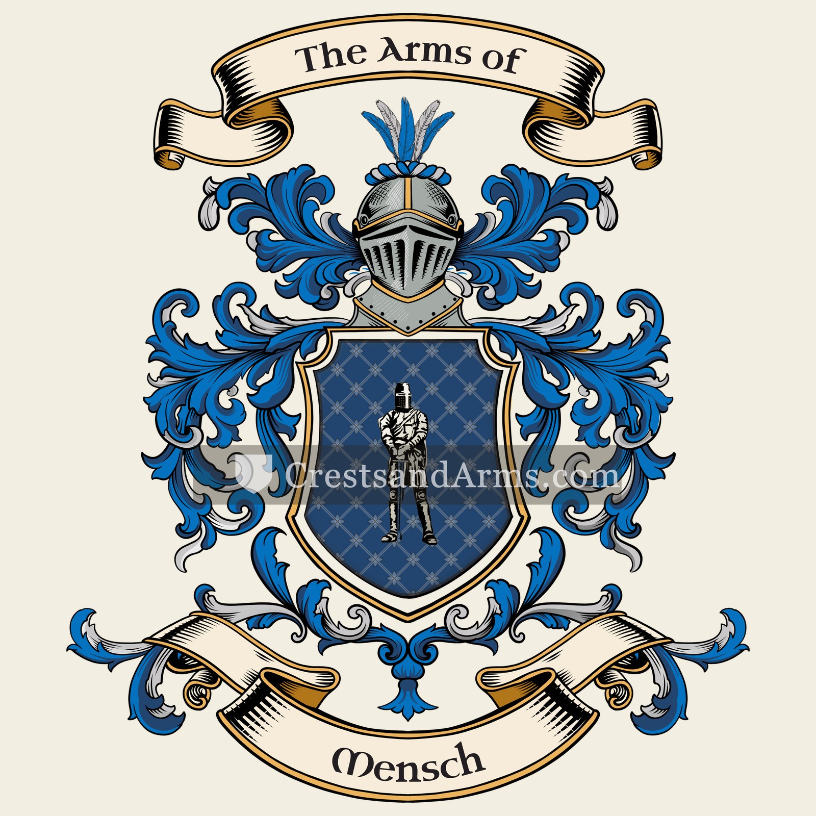The Mensch coat of arms, drawn from the recorded blazon