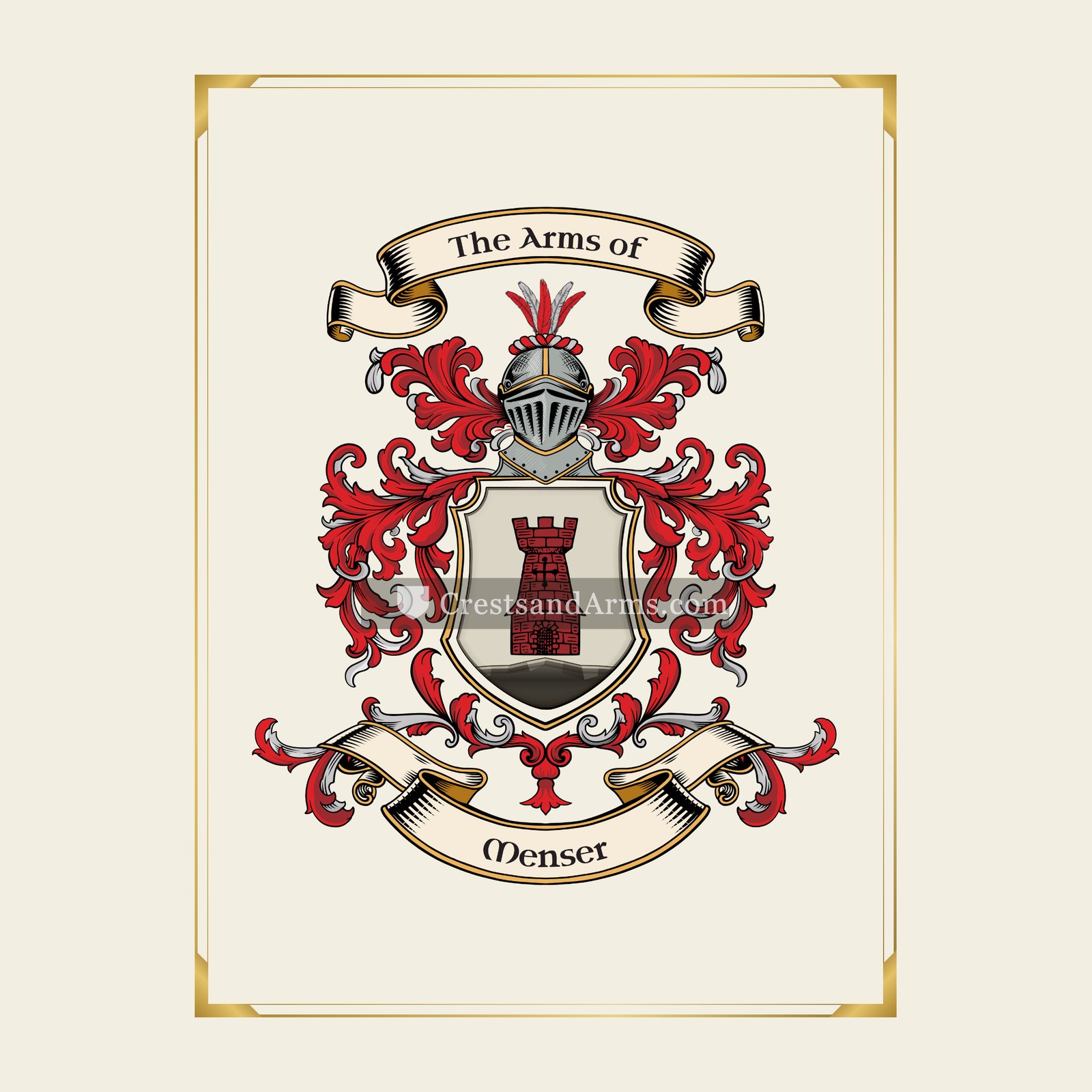 With gold border