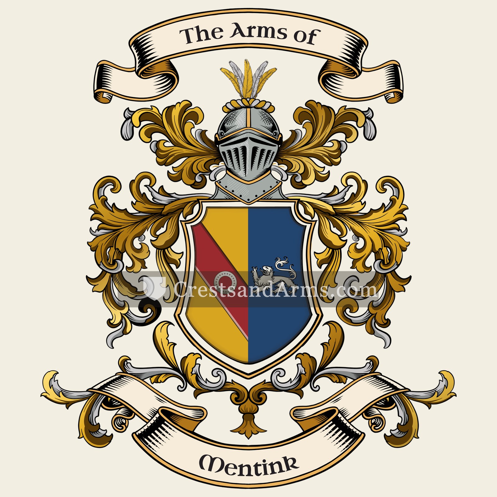 The Mentink coat of arms, drawn from the recorded blazon