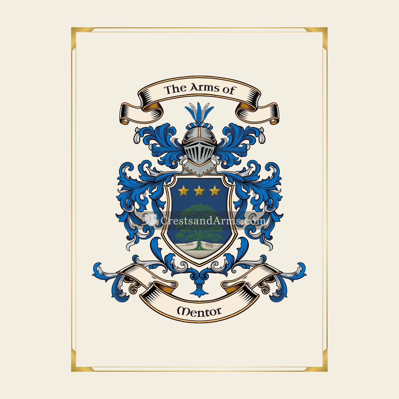 With gold border