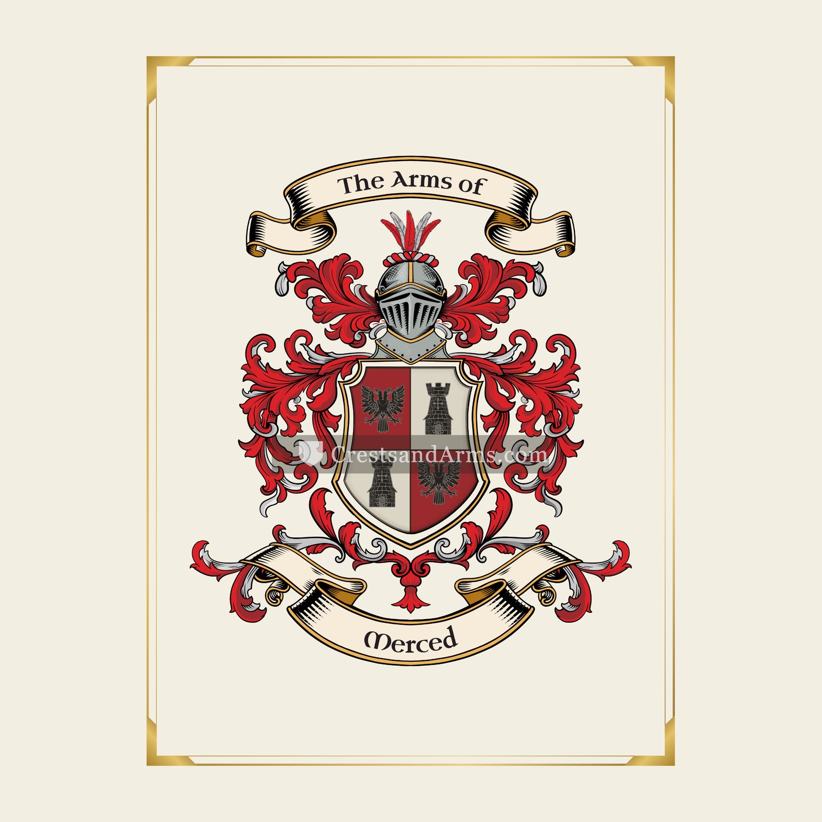 With gold border