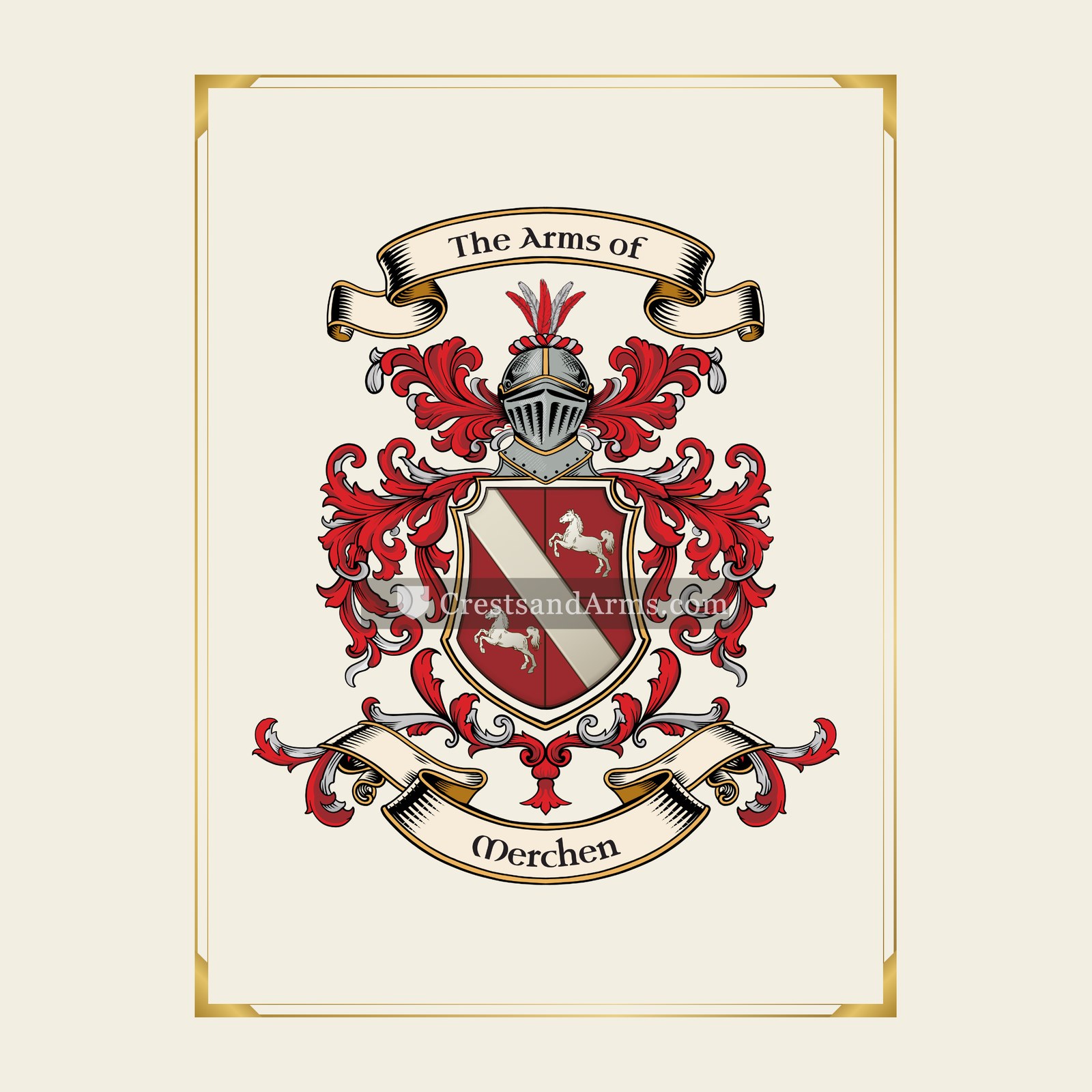 With gold border