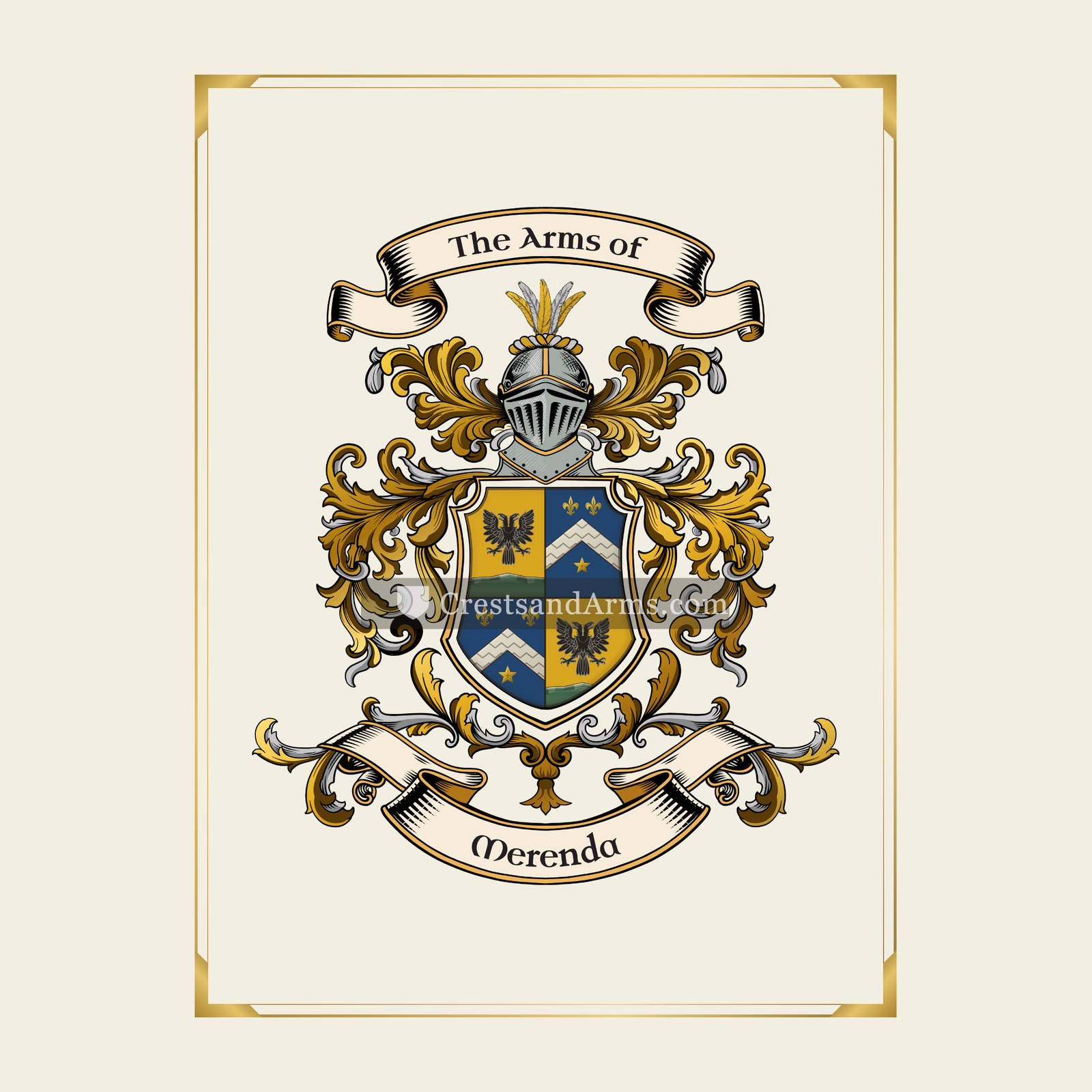 With gold border