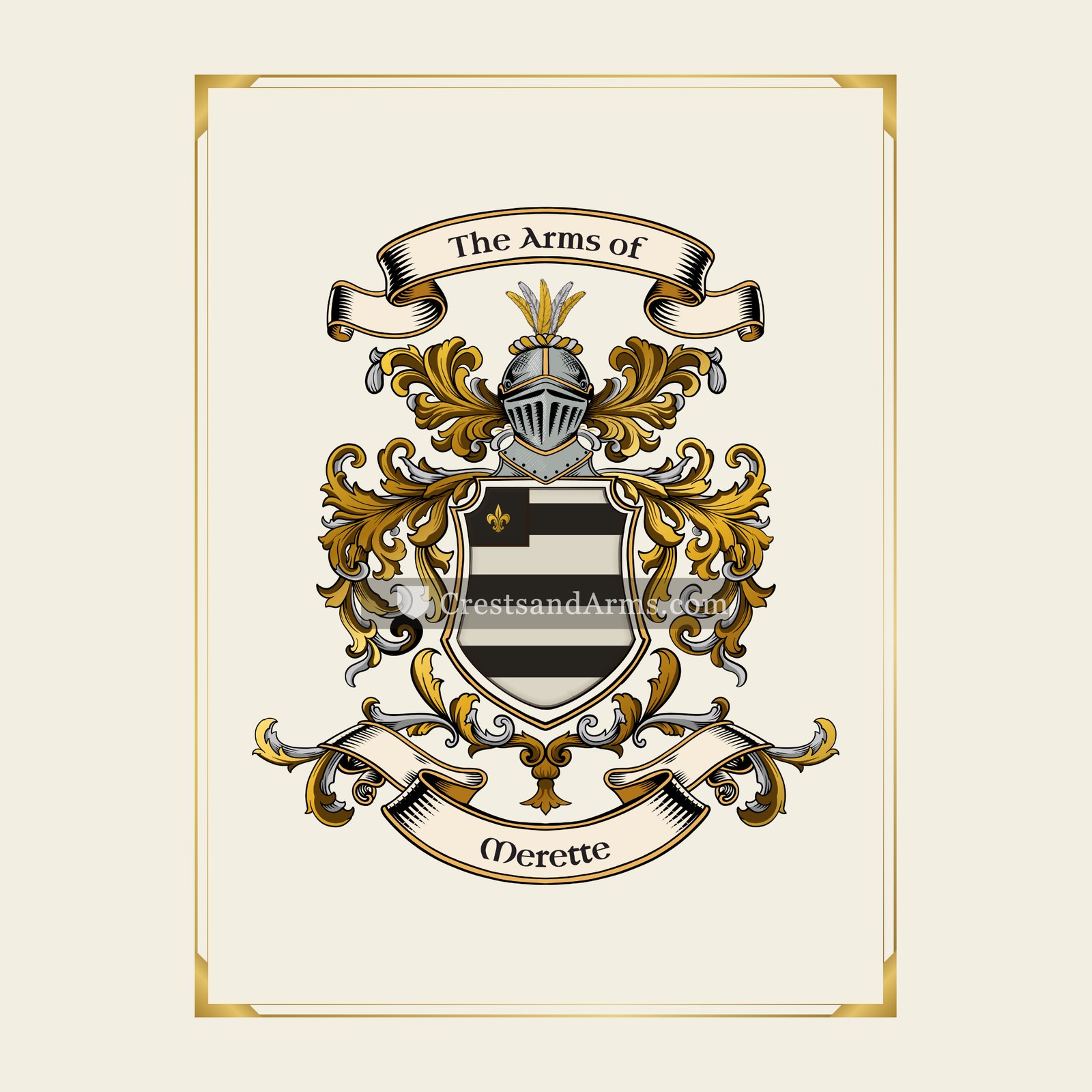 With gold border