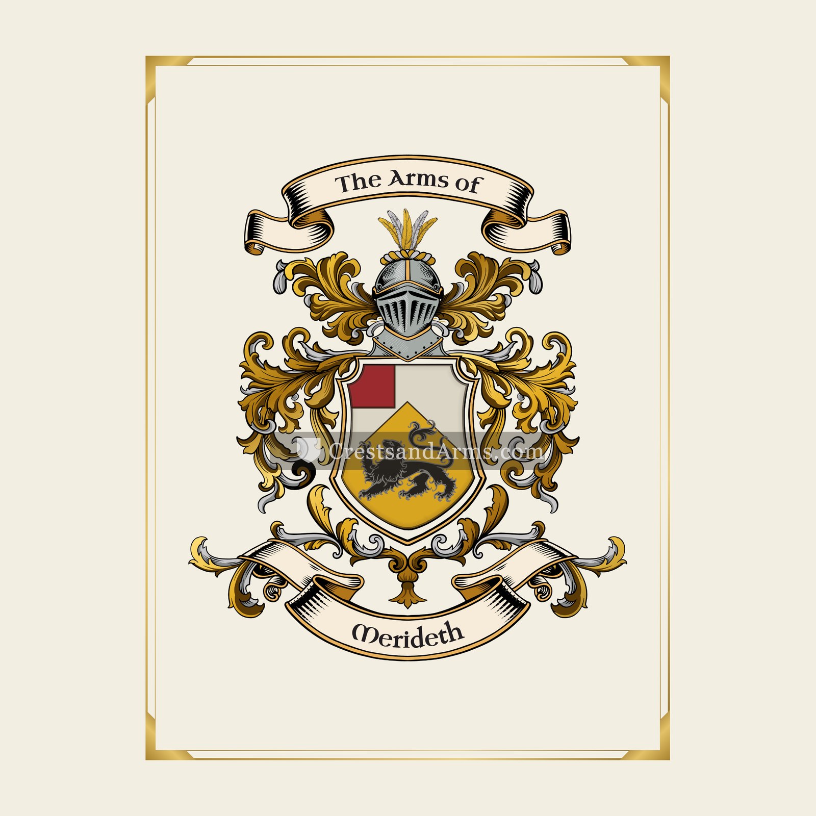 With gold border