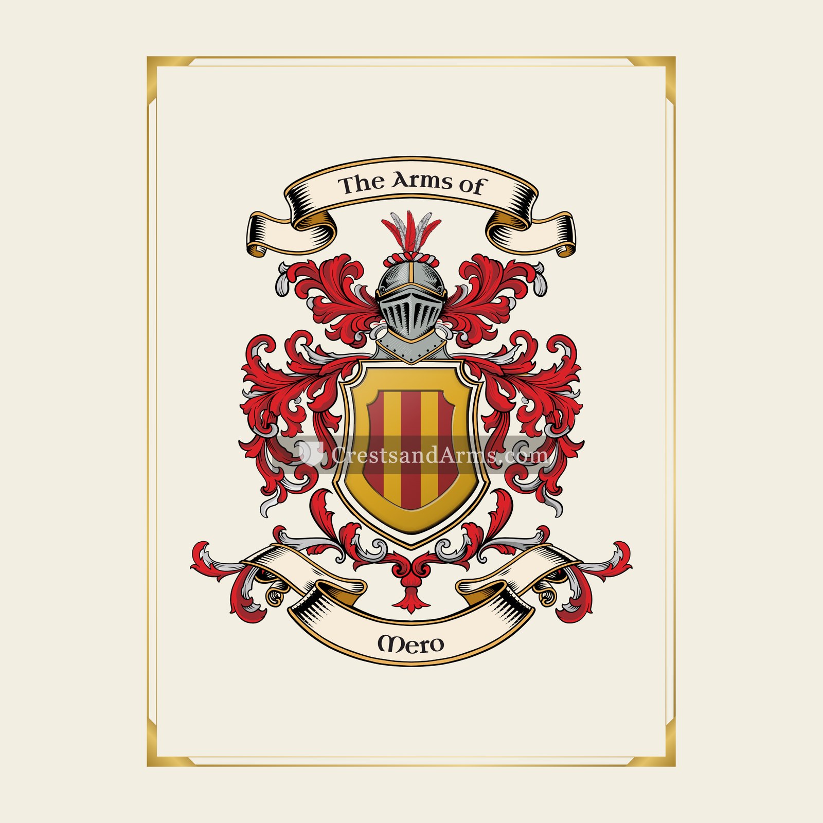 With gold border