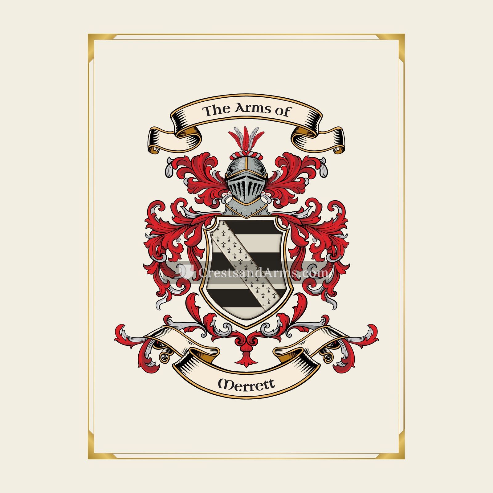 With gold border