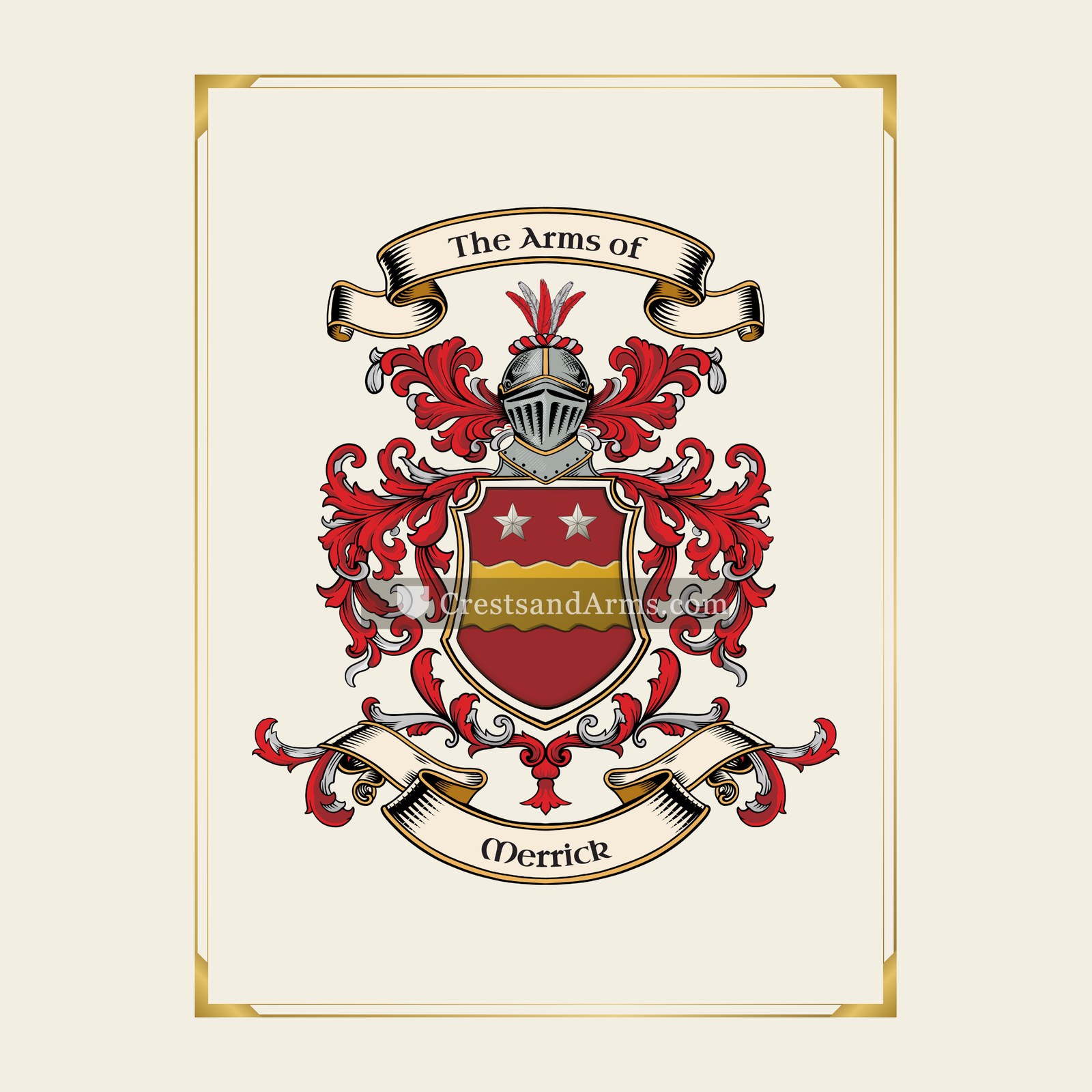 With gold border